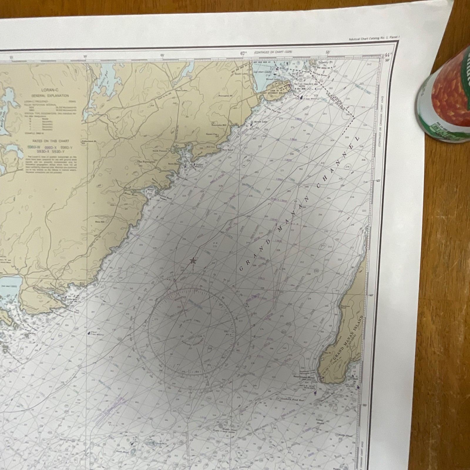 1982 NOAA Chart Quoddy Narrows to Petit Manan Island Map 36in x 44in - Image 9