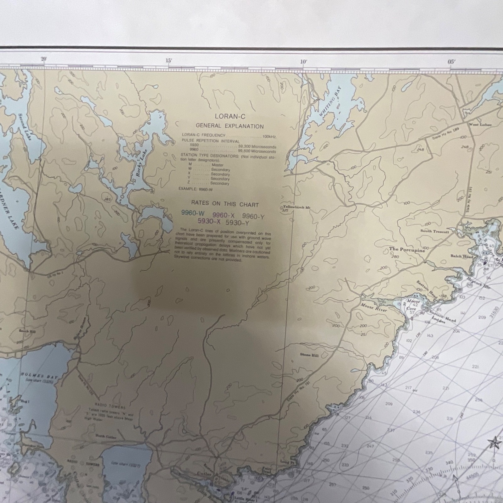 1982 NOAA Chart Quoddy Narrows to Petit Manan Island Map 36in x 44in - Image 11