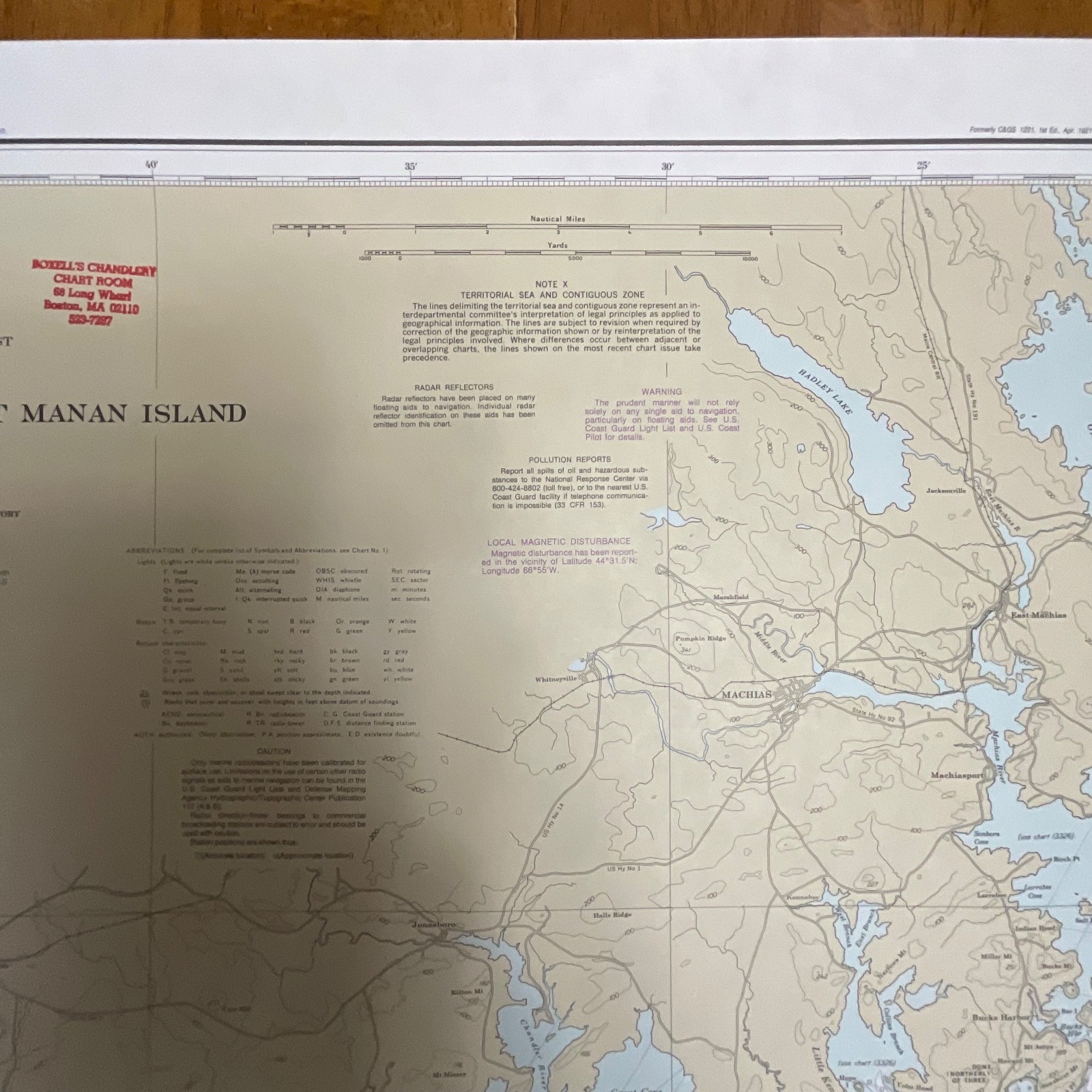 1982 NOAA Chart Quoddy Narrows to Petit Manan Island Map 36in x 44in - Image 12
