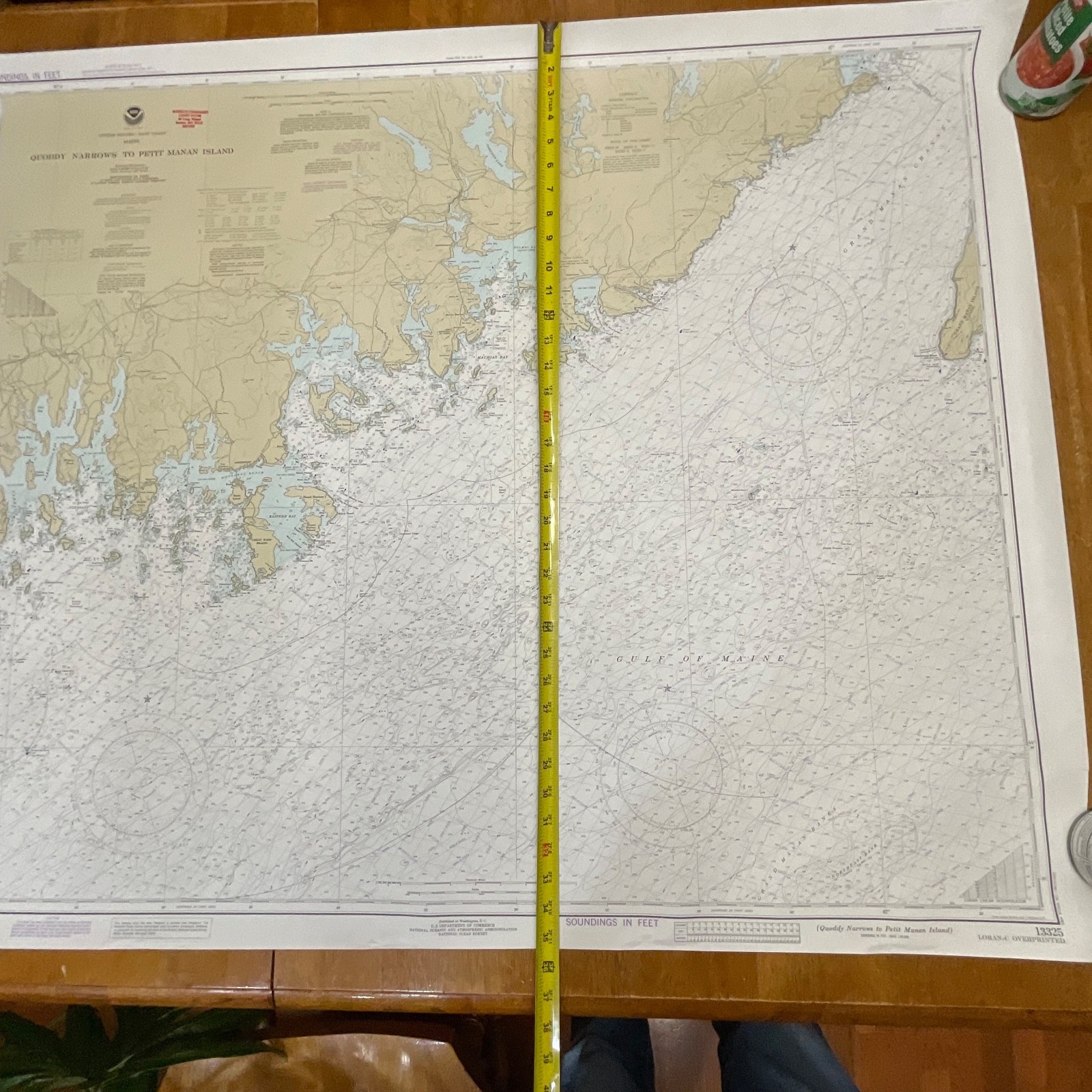 1982 NOAA Chart Quoddy Narrows to Petit Manan Island Map 36in x 44in - Image 18