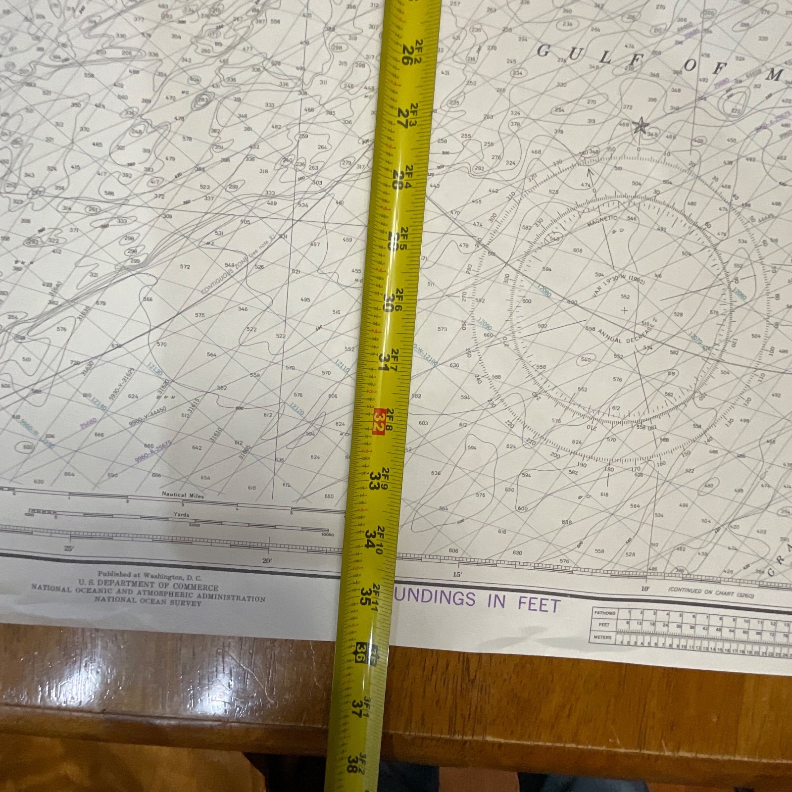 1982 NOAA Chart Quoddy Narrows to Petit Manan Island Map 36in x 44in - Image 19