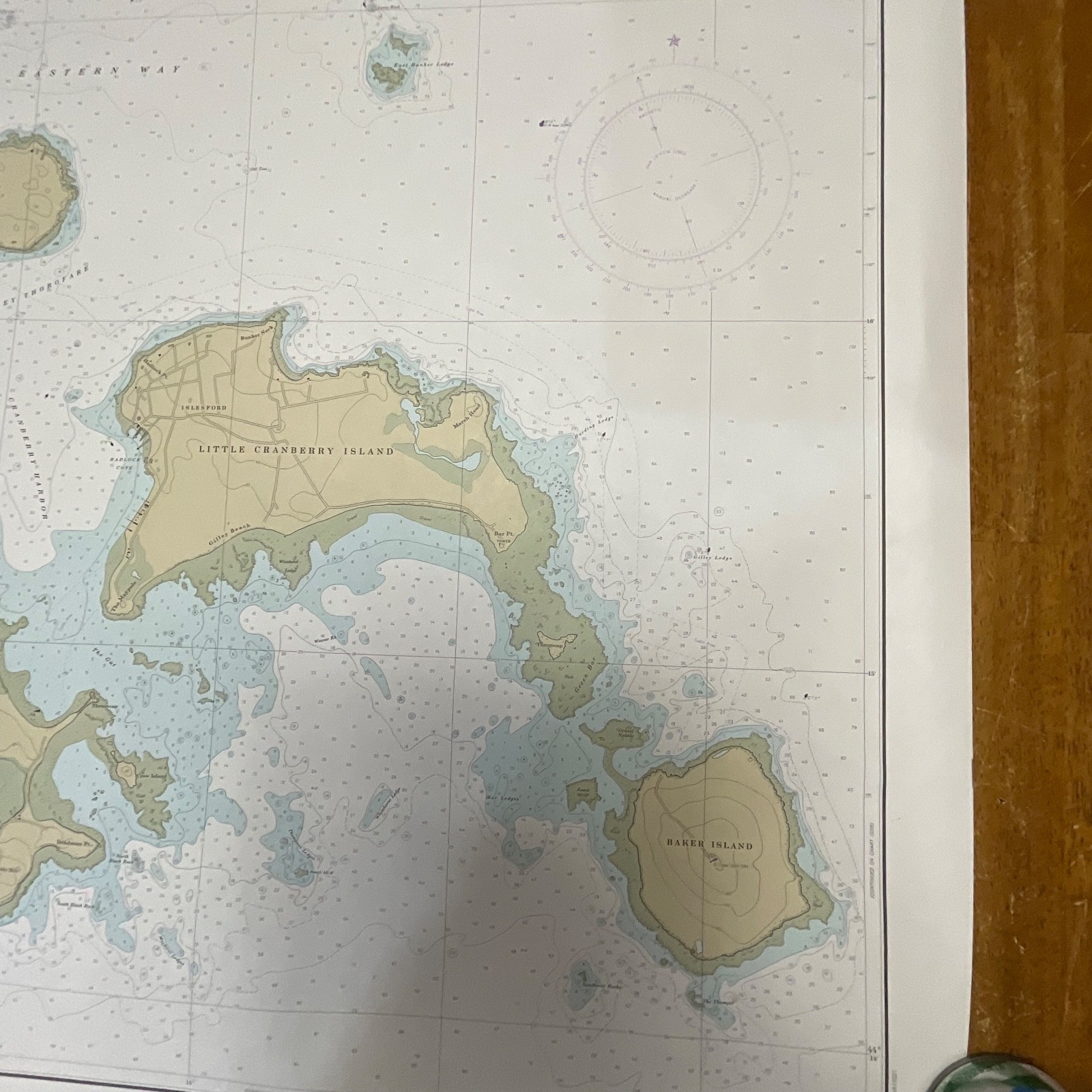 1982 NOAA Chart 13321 Southwest Harbor Mount Desert Island Map 36in x 48in - Image 8