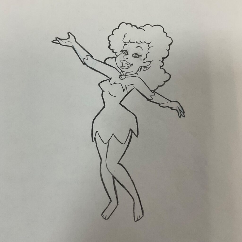 Vintage Cavewoman Animation Cel Production Art - Image 1