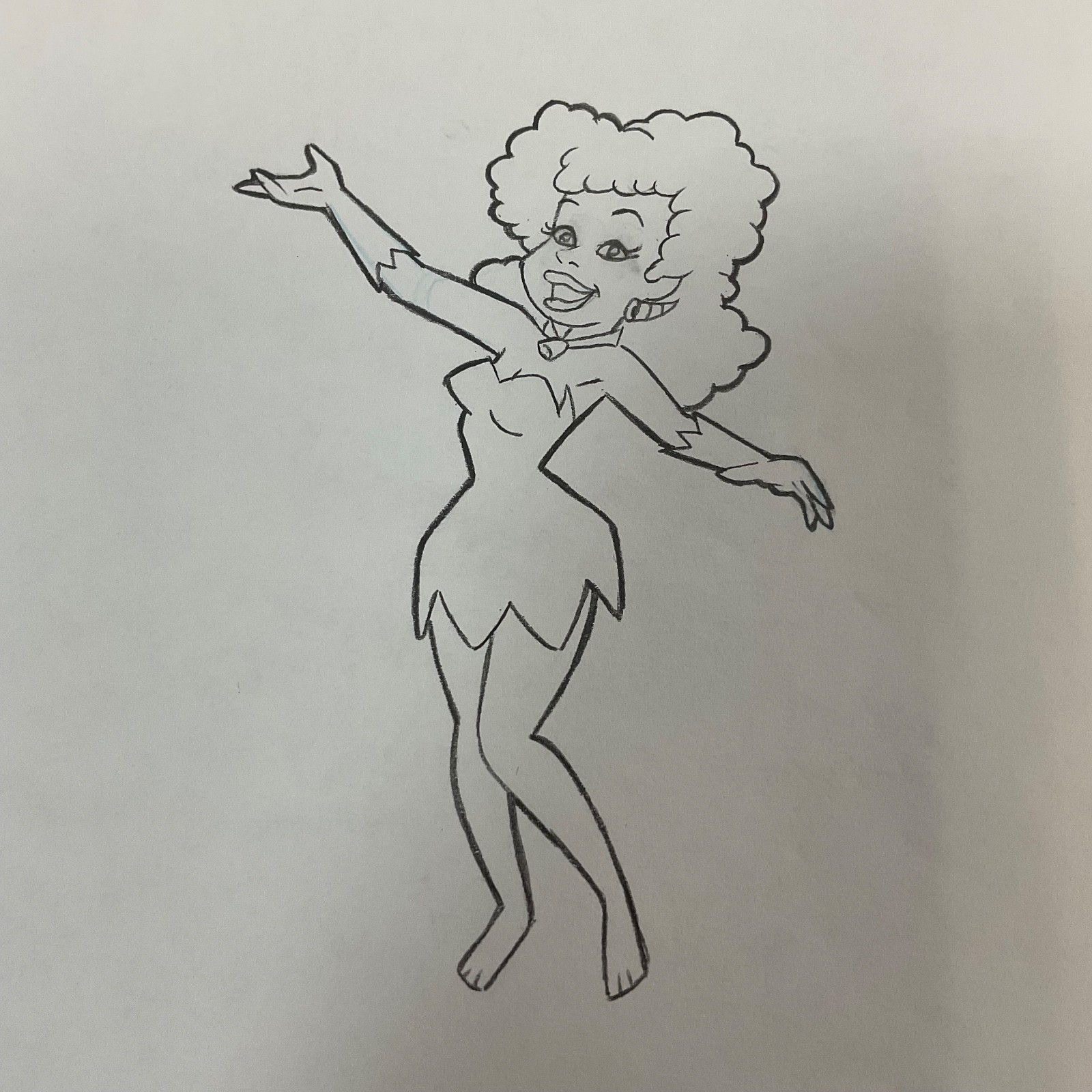 Vintage Cavewoman Animation Cel Production Art - Image 1