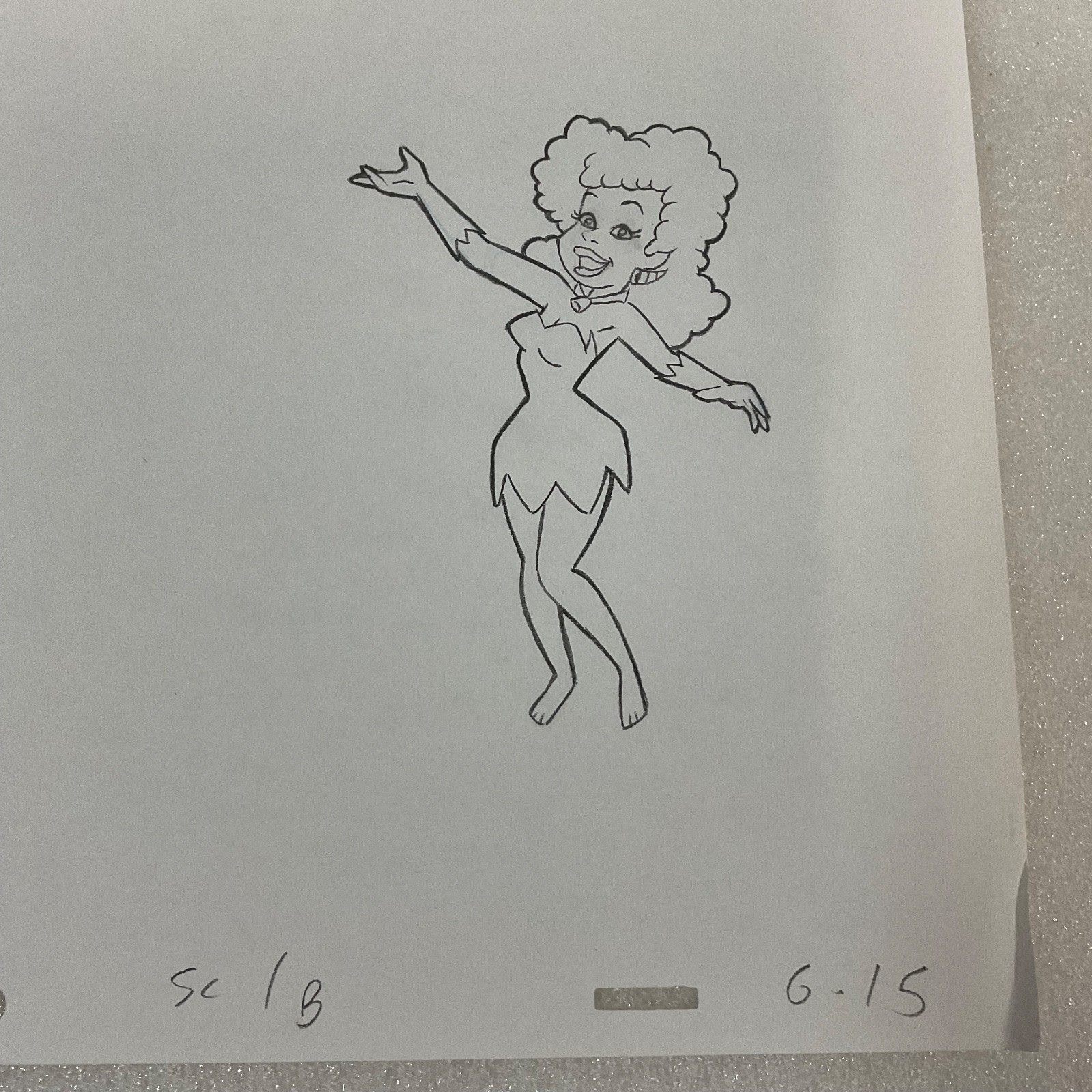 Vintage Cavewoman Animation Cel Production Art - Image 2