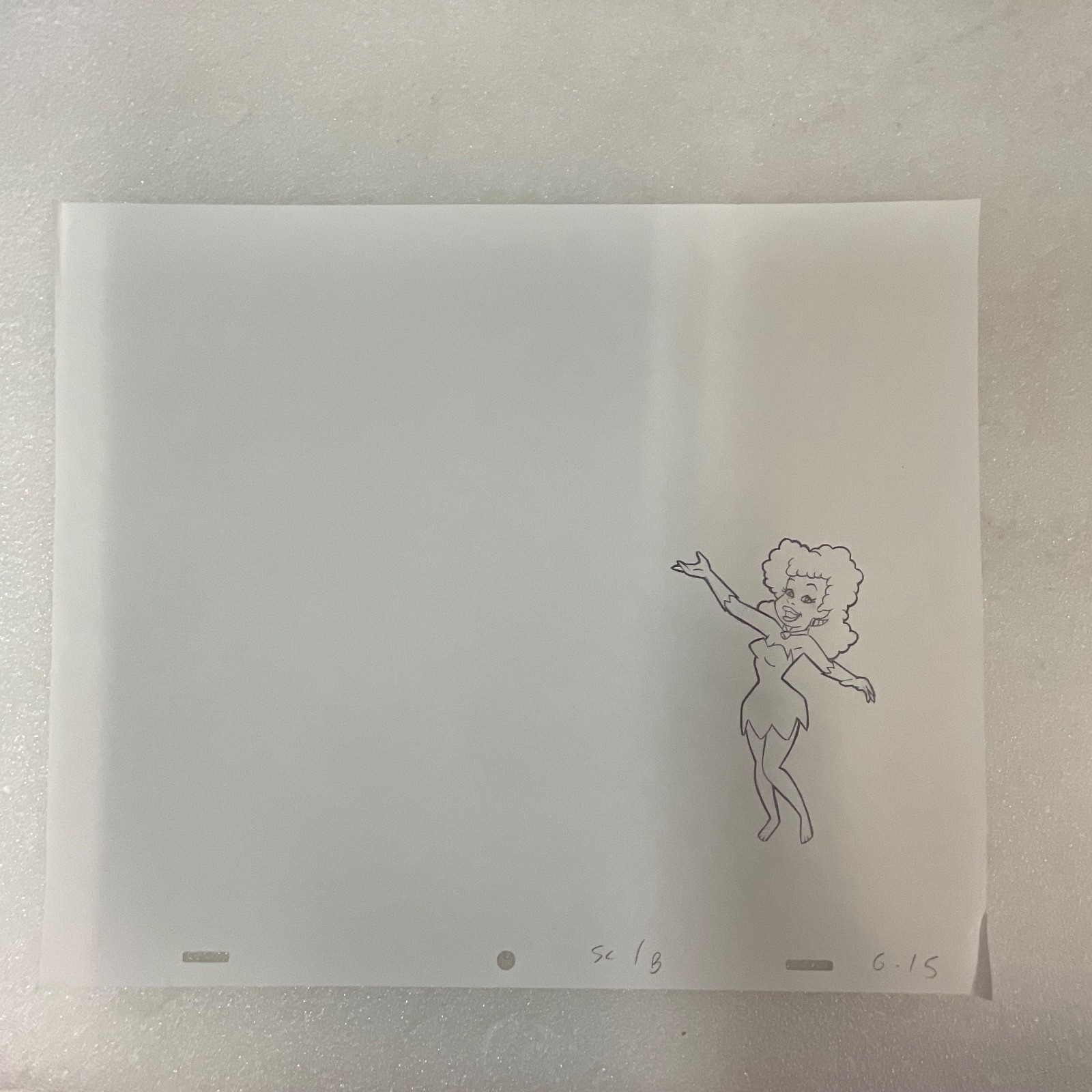 Vintage Cavewoman Animation Cel Production Art - Image 3