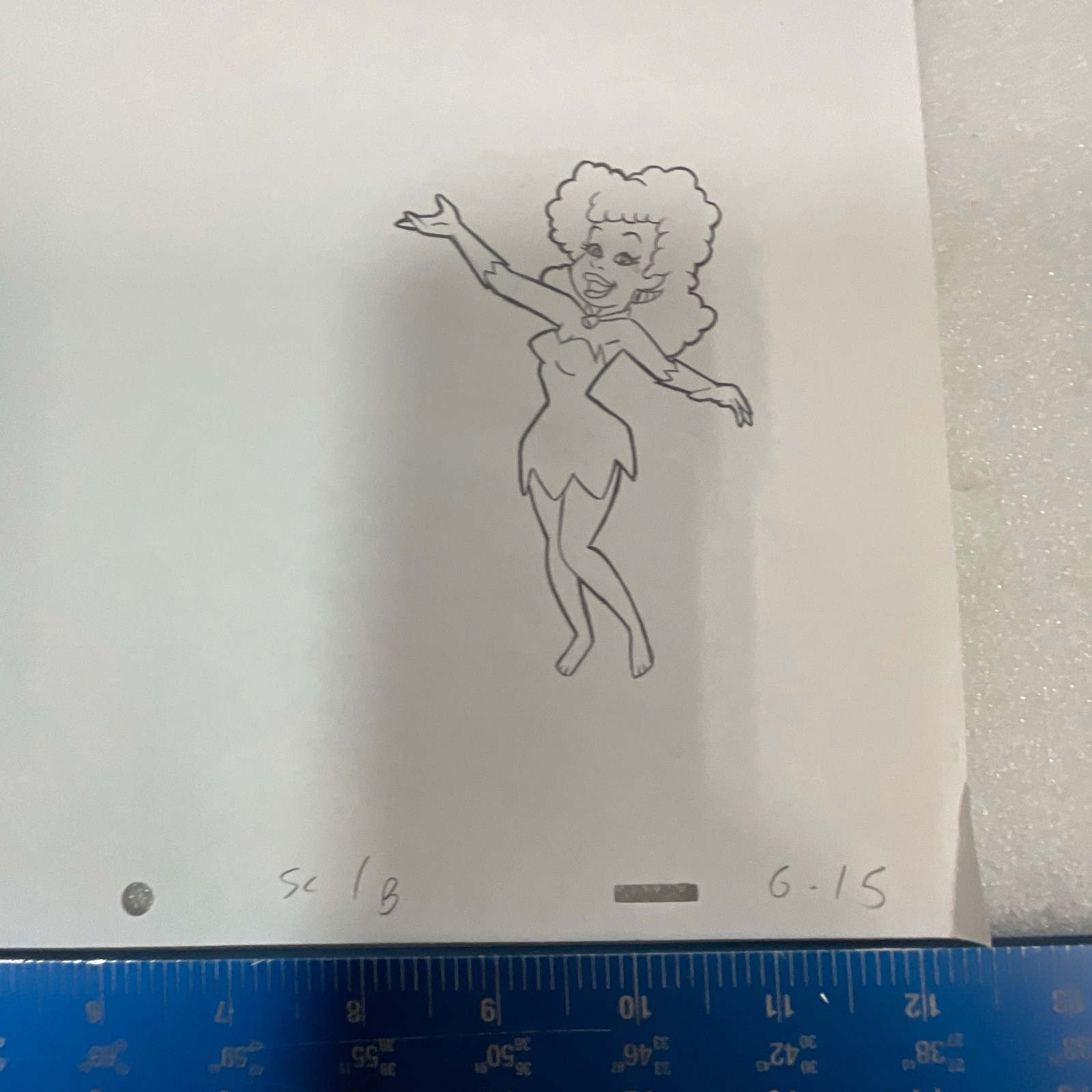 Vintage Cavewoman Animation Cel Production Art - Image 7