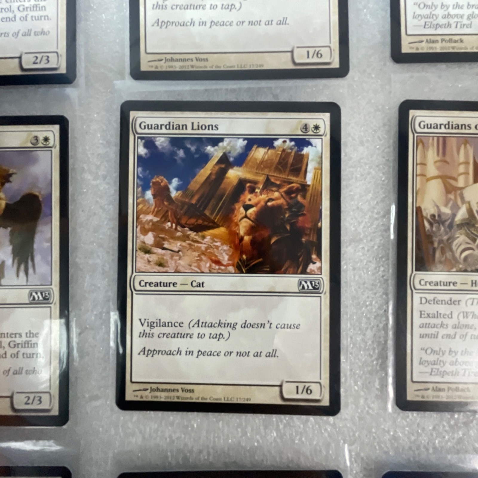 Magic the Gathering Lot of 20 White M13 Pacifism Guardian Lions - Image 12