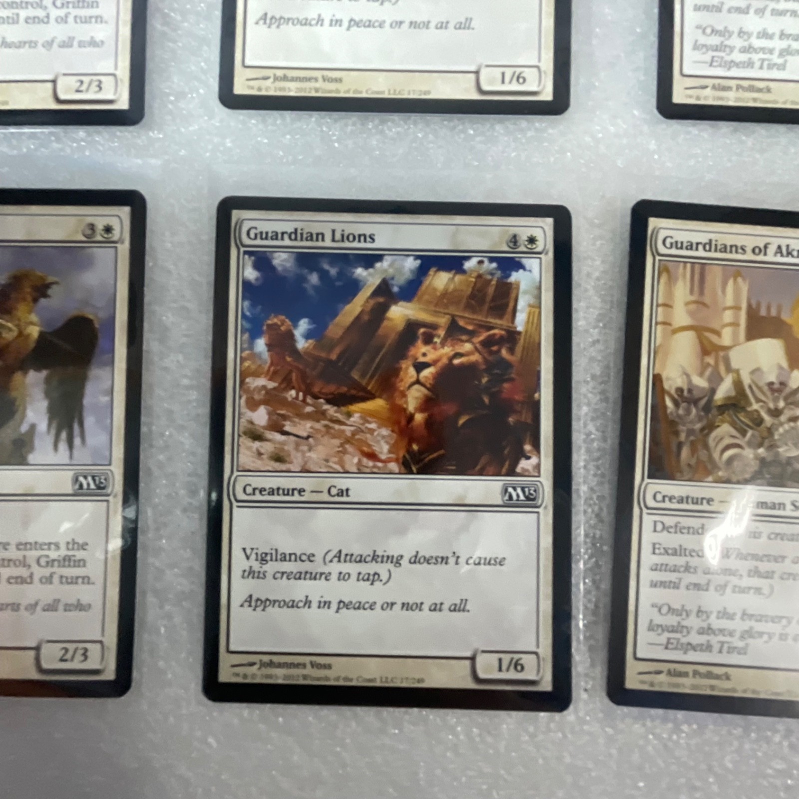 Magic the Gathering Lot of 20 White M13 Pacifism Guardian Lions - Image 13