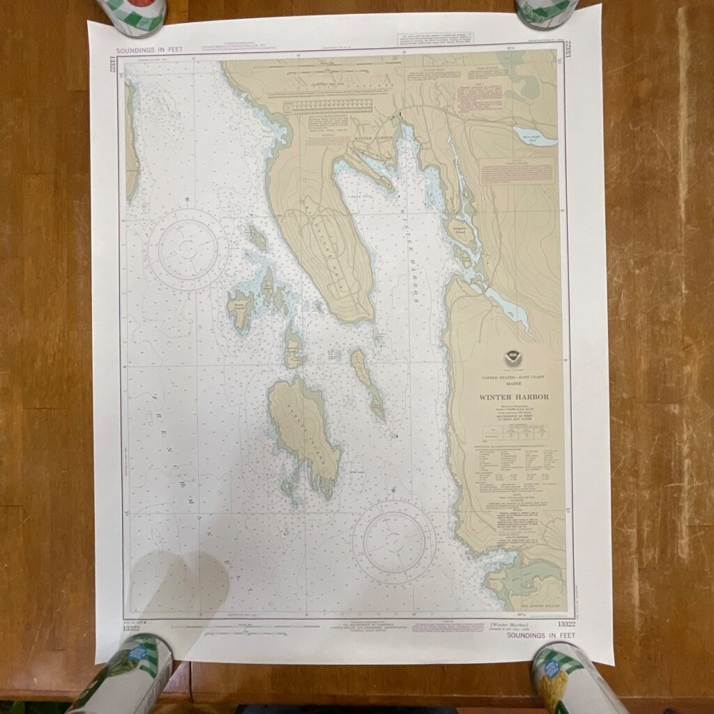 1985 NOAA Winter Harbor Maine Nautical Chart 31in x 25in Map 13322 - Image 1