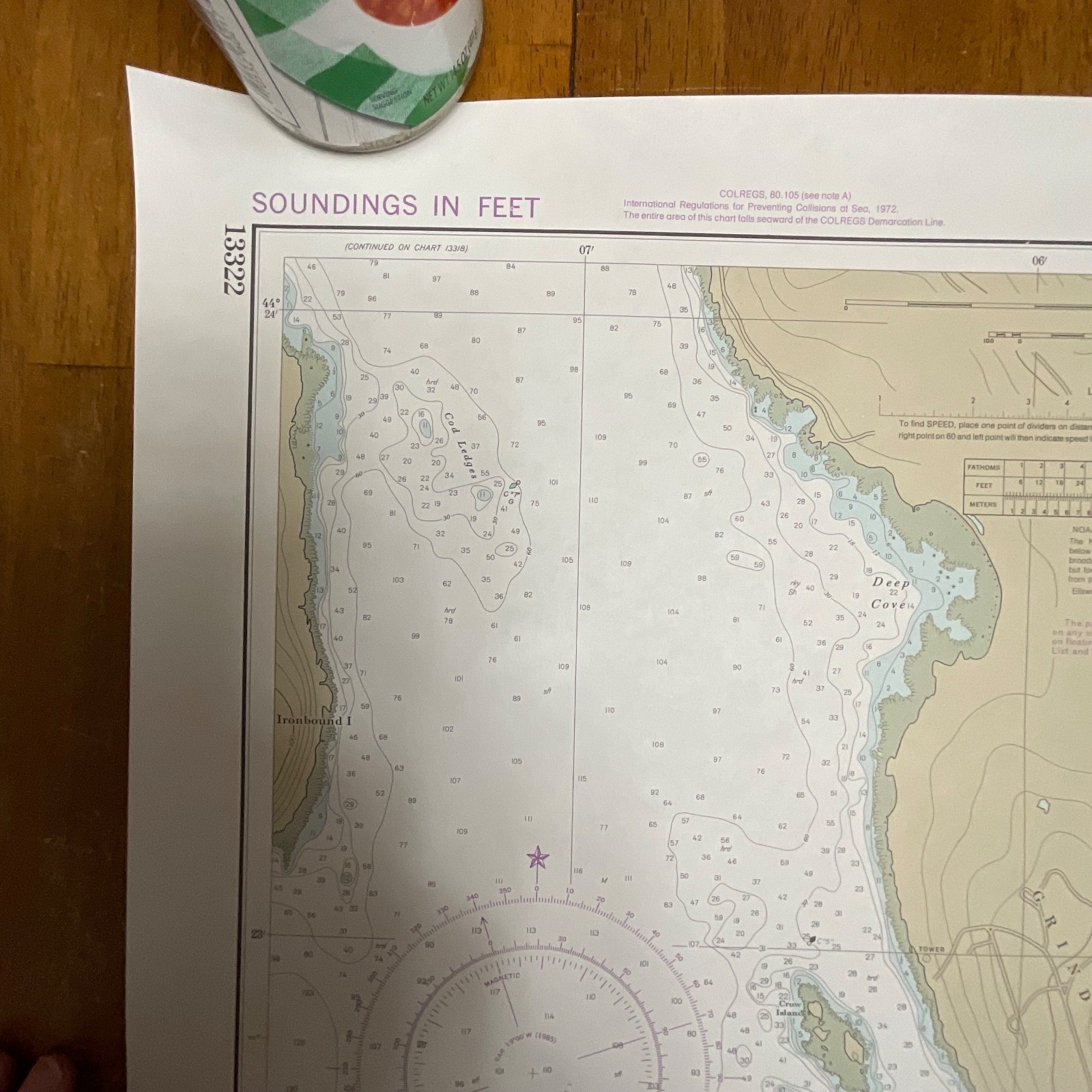 1985 NOAA Winter Harbor Maine Nautical Chart 31in x 25in Map 13322 - Image 3