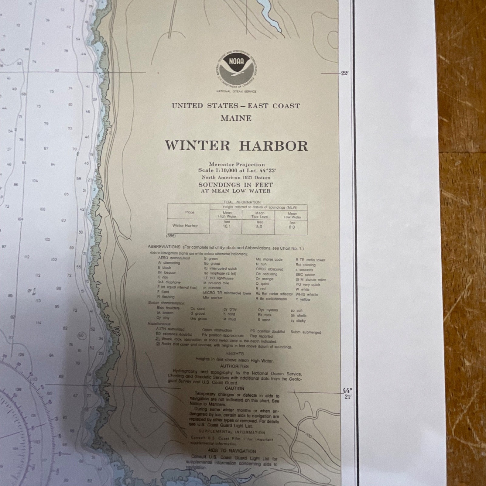 1985 NOAA Winter Harbor Maine Nautical Chart 31in x 25in Map 13322 - Image 2