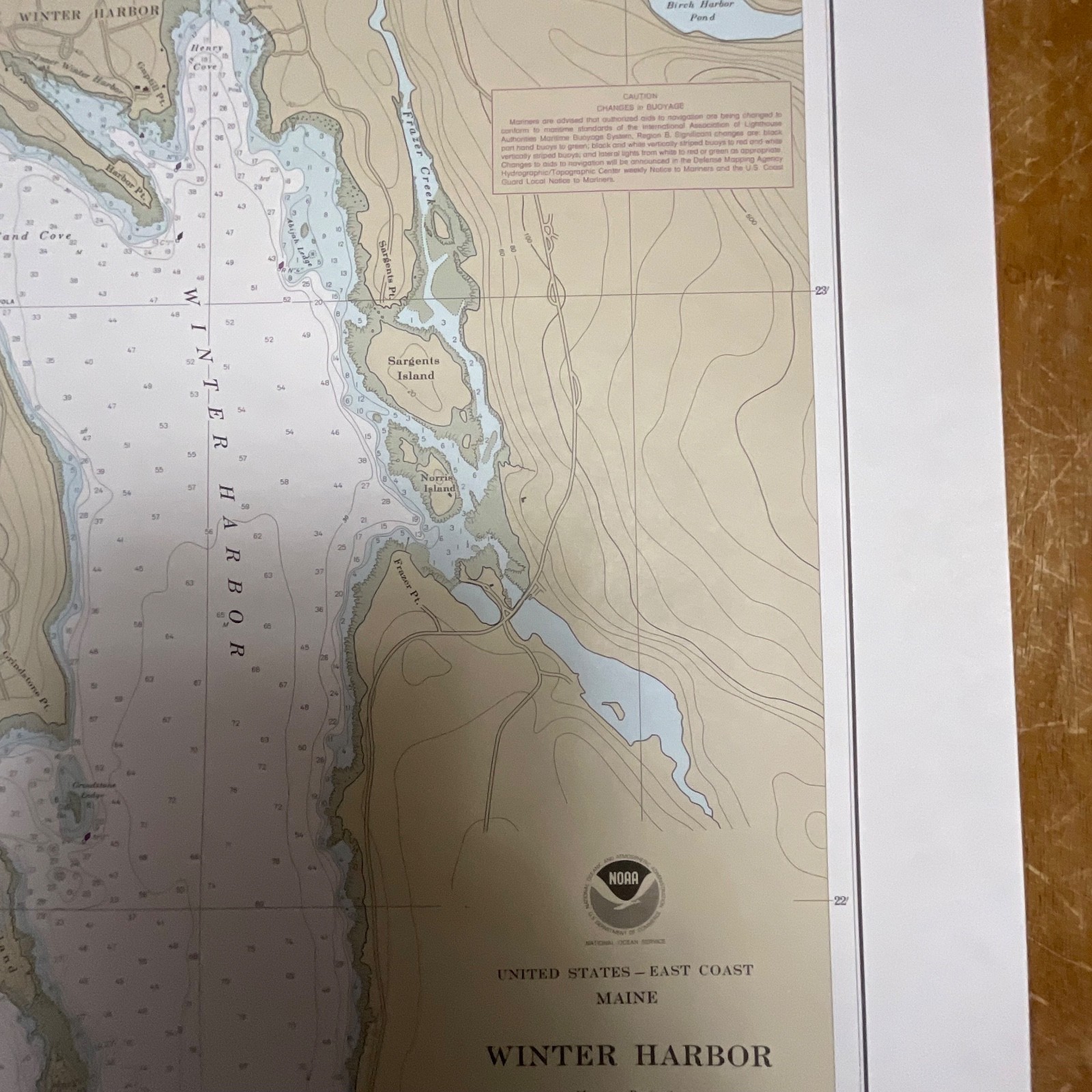 1985 NOAA Winter Harbor Maine Nautical Chart 31in x 25in Map 13322 - Image 6