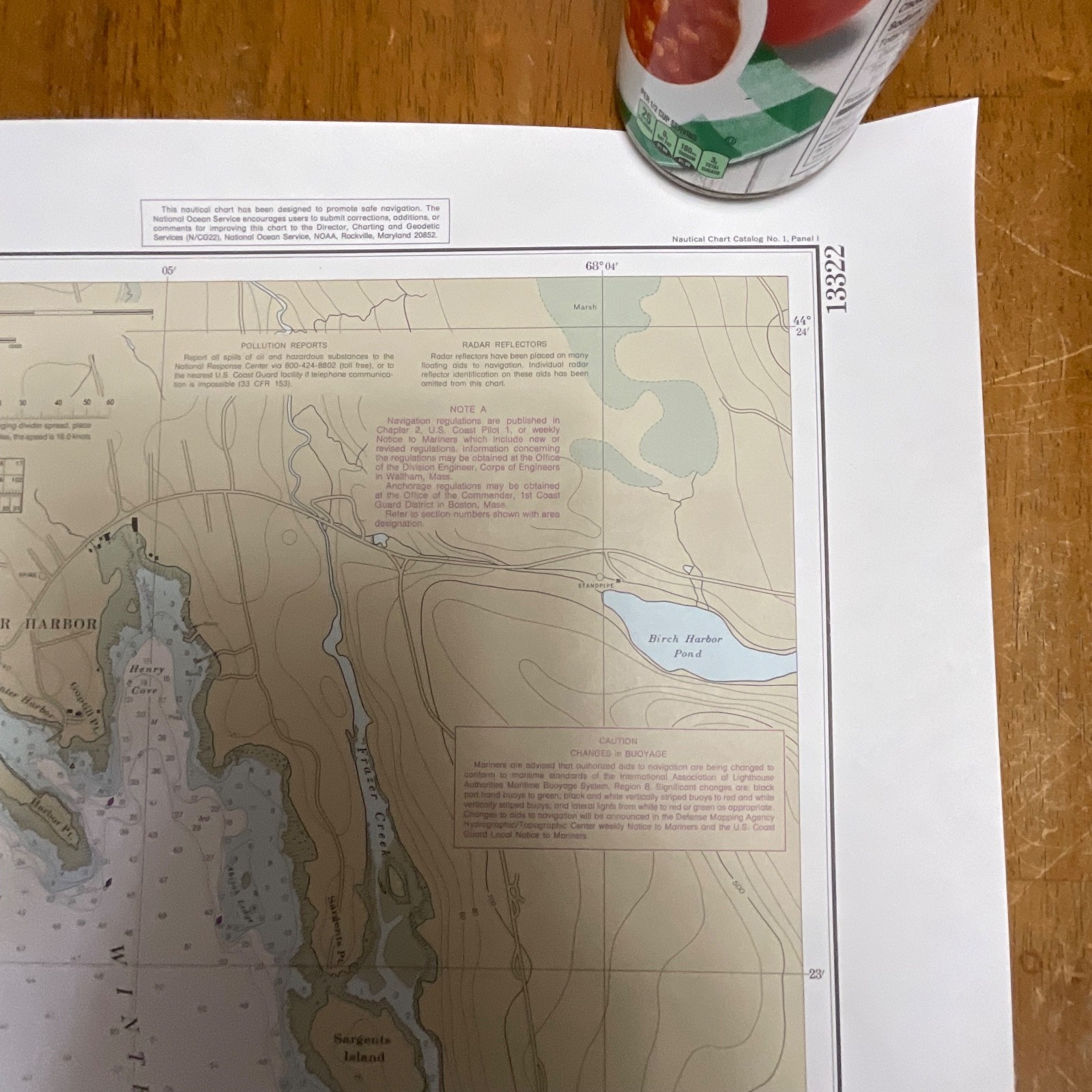 1985 NOAA Winter Harbor Maine Nautical Chart 31in x 25in Map 13322 - Image 5