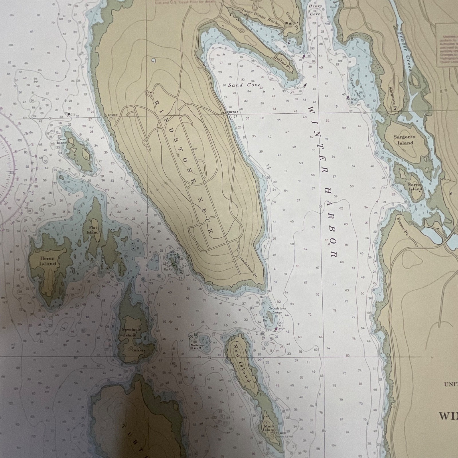 1985 NOAA Winter Harbor Maine Nautical Chart 31in x 25in Map 13322 - Image 7