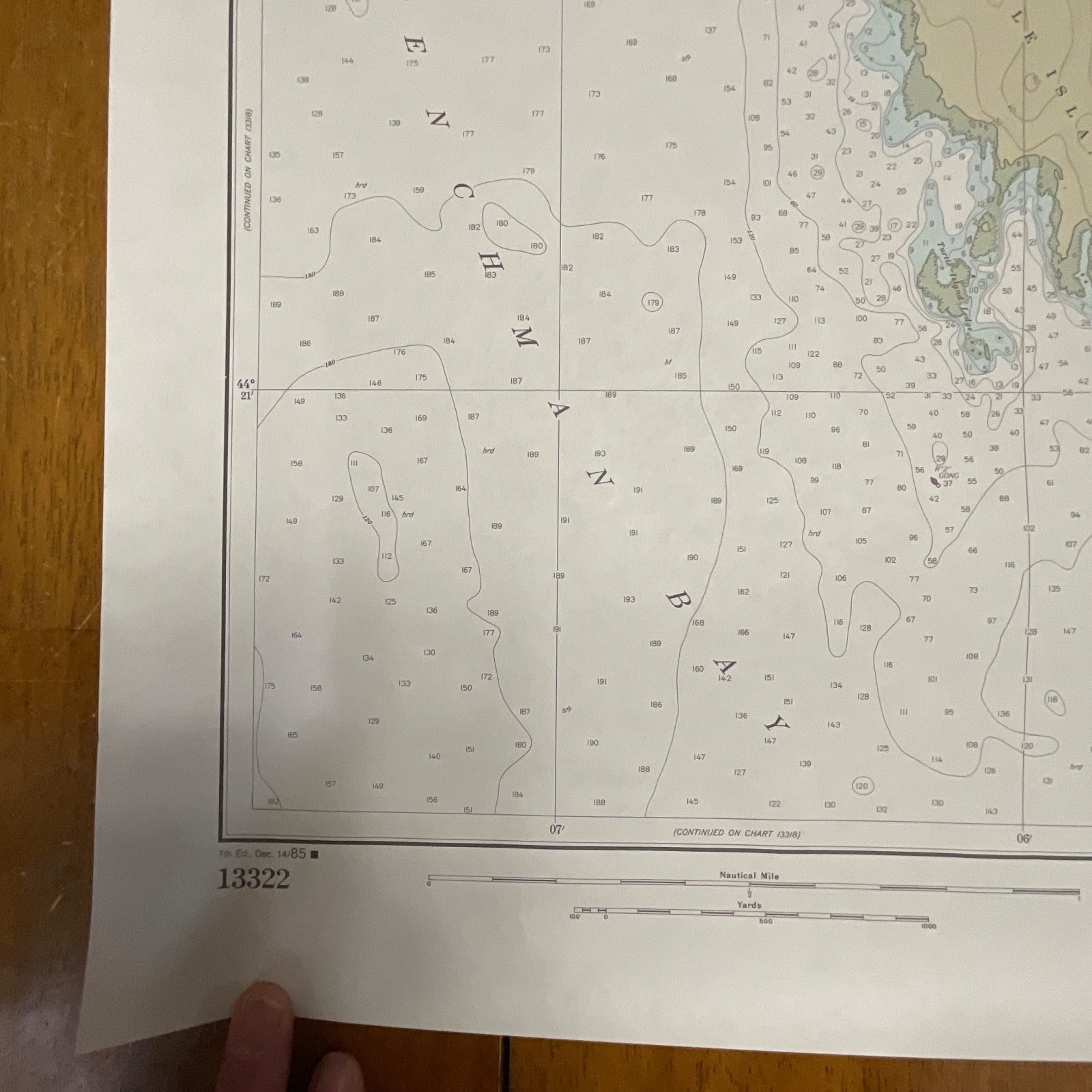 1985 NOAA Winter Harbor Maine Nautical Chart 31in x 25in Map 13322 - Image 14