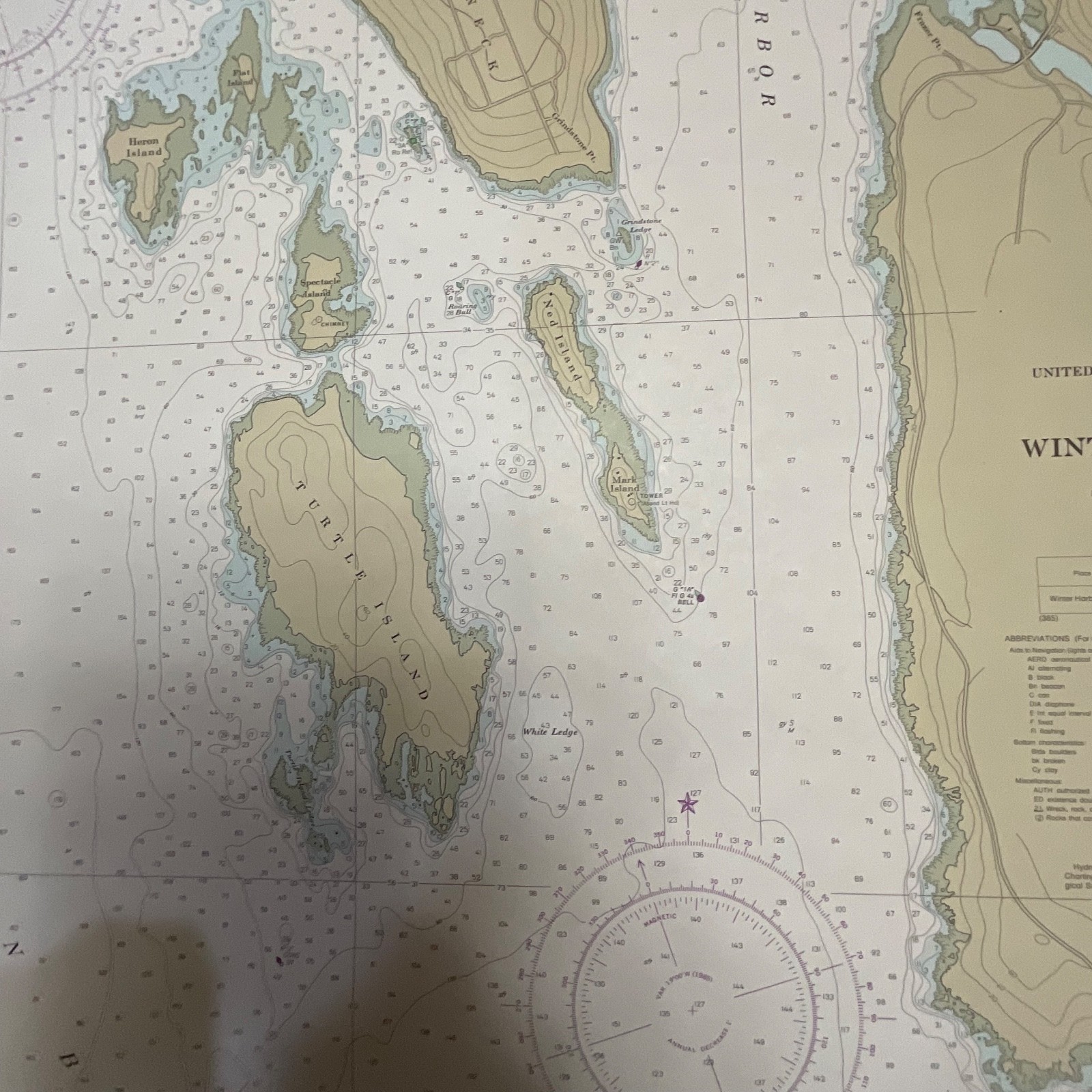 1985 NOAA Winter Harbor Maine Nautical Chart 31in x 25in Map 13322 - Image 10