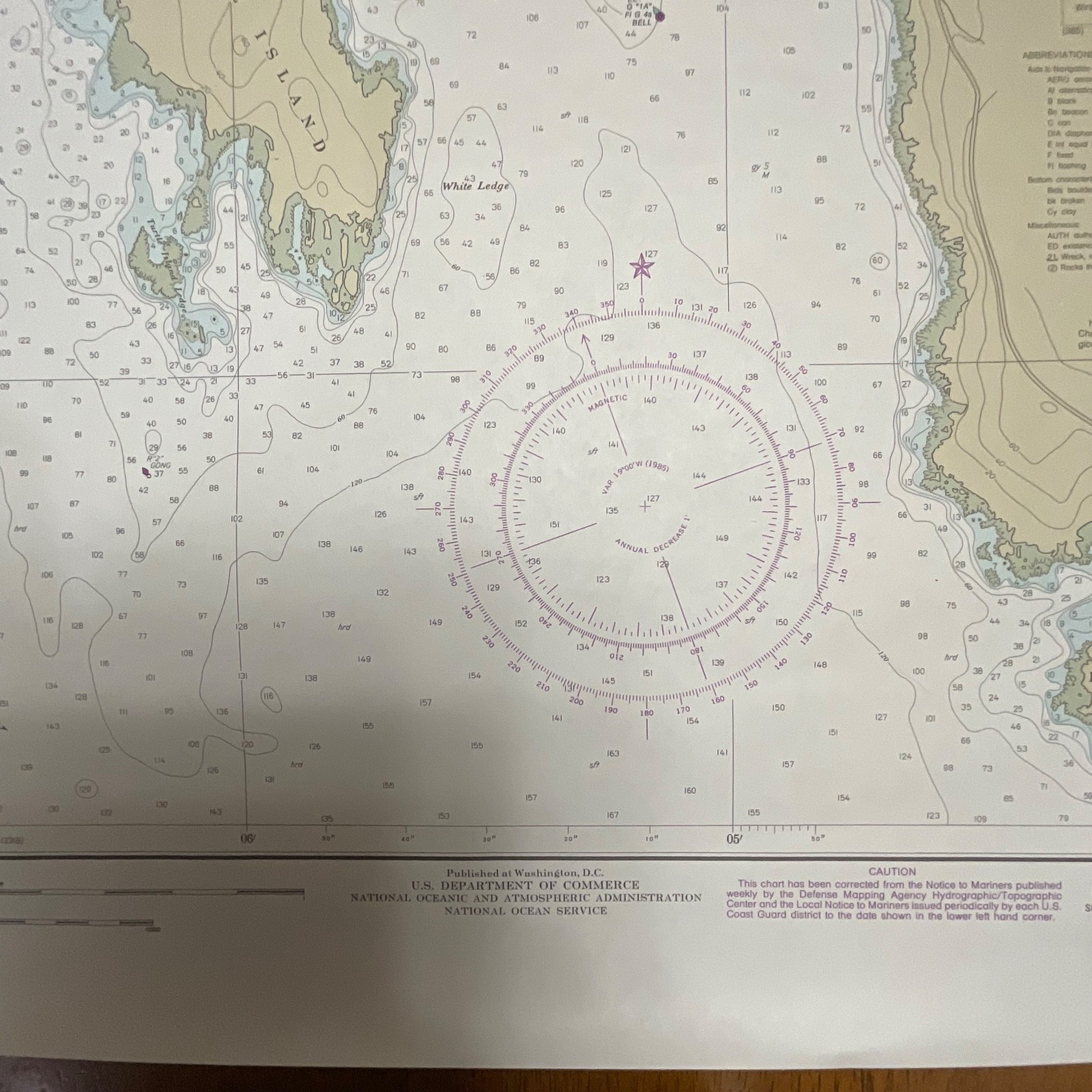 1985 NOAA Winter Harbor Maine Nautical Chart 31in x 25in Map 13322 - Image 13