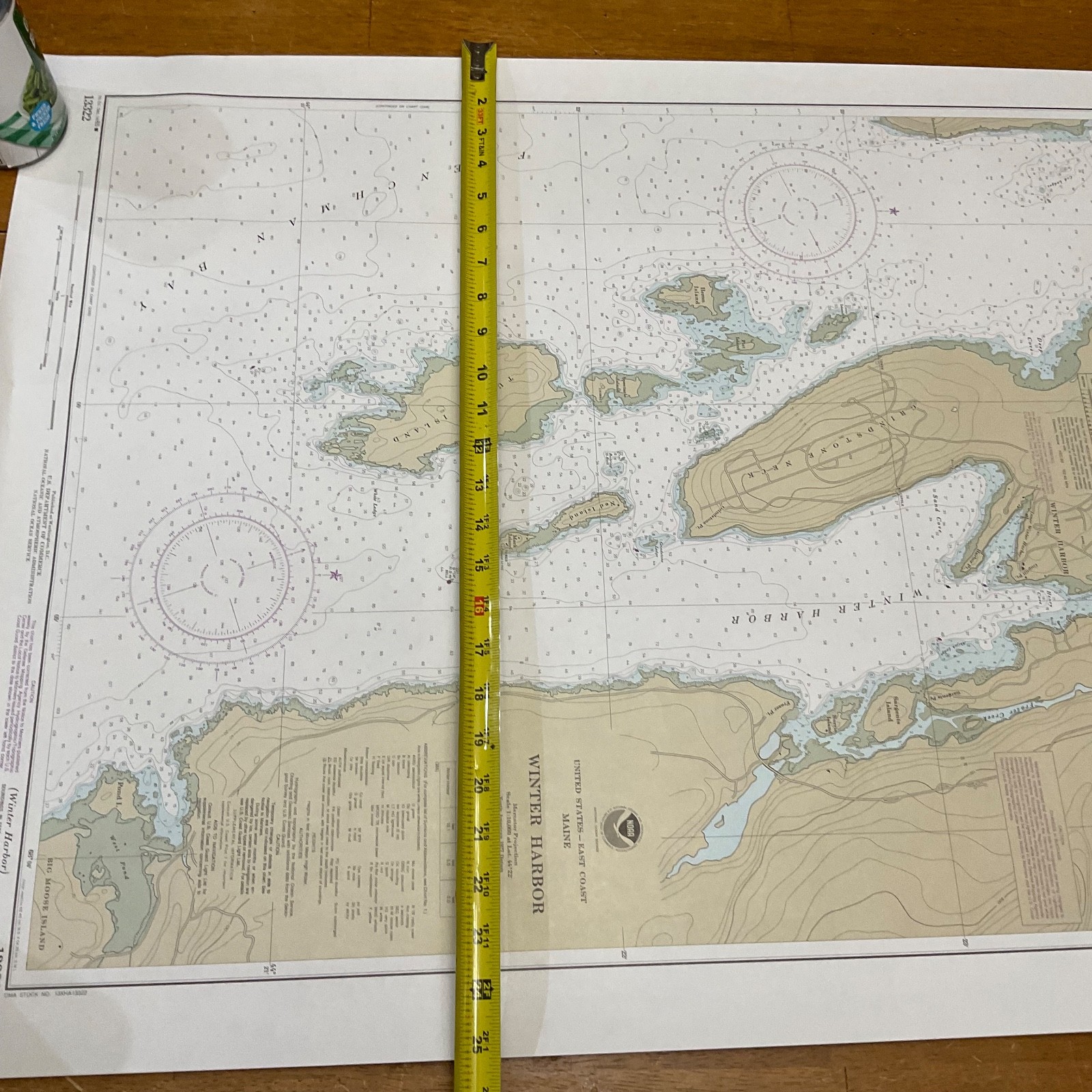 1985 NOAA Winter Harbor Maine Nautical Chart 31in x 25in Map 13322 - Image 16