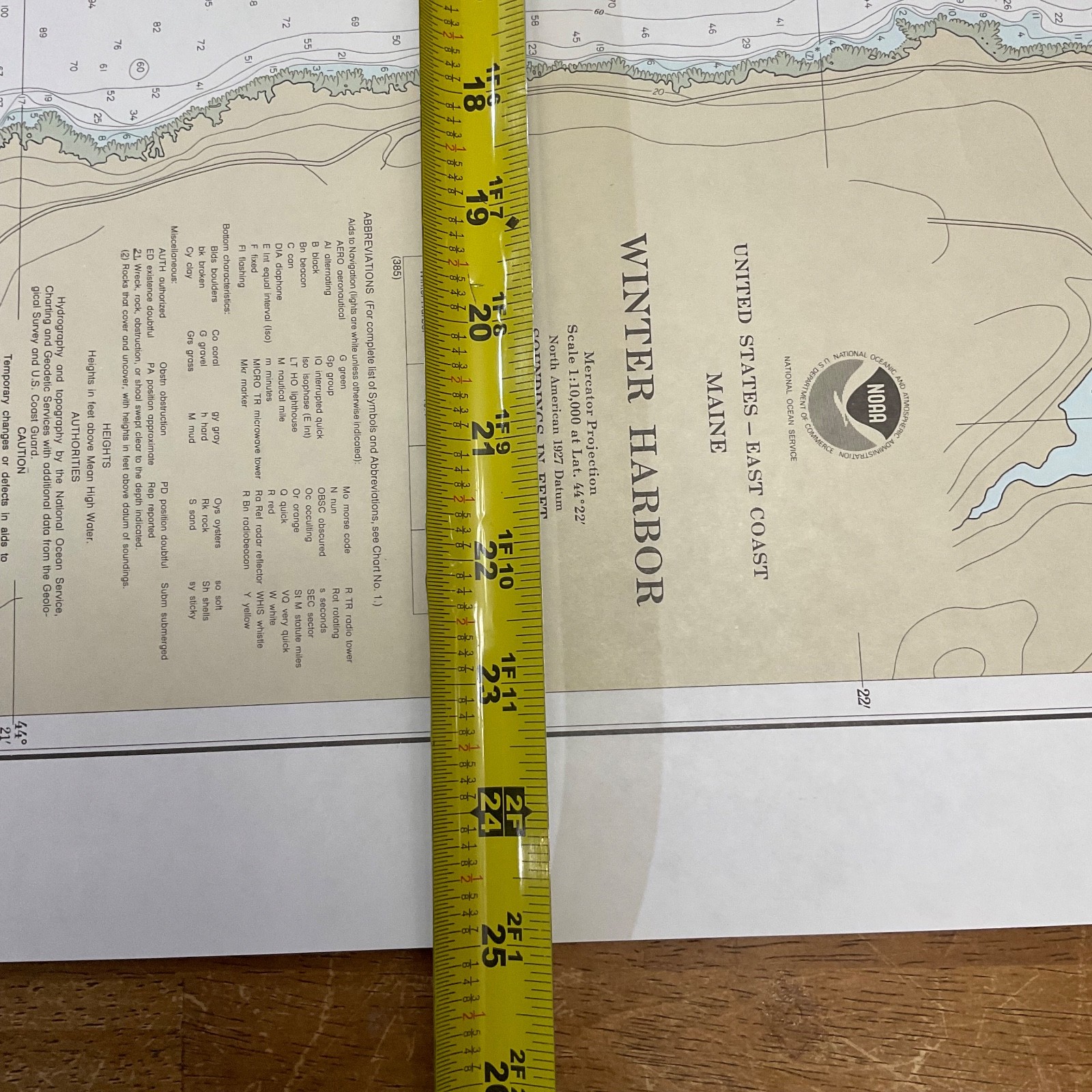1985 NOAA Winter Harbor Maine Nautical Chart 31in x 25in Map 13322 - Image 17