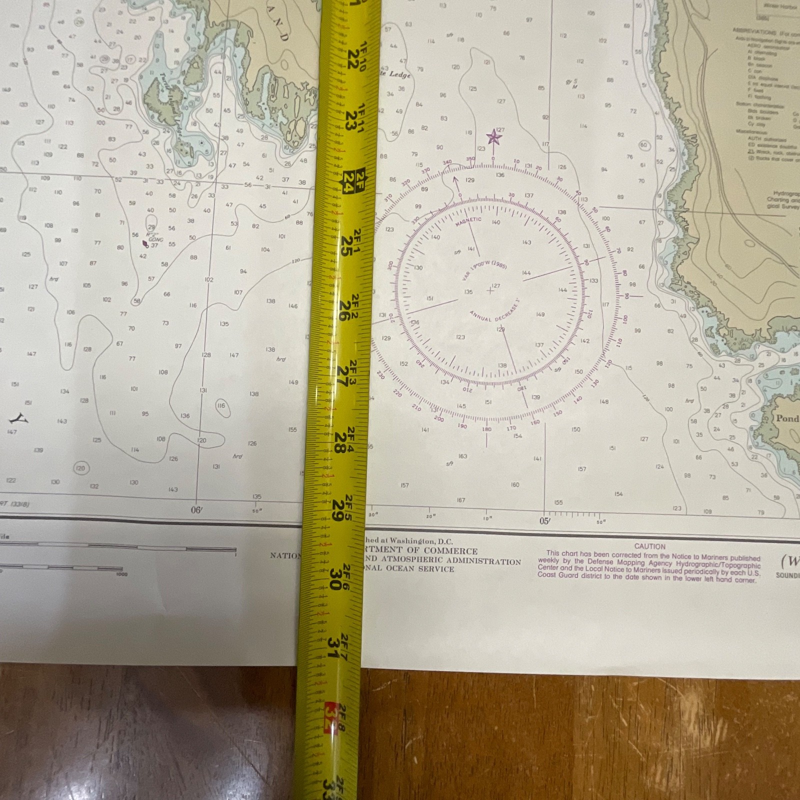 1985 NOAA Winter Harbor Maine Nautical Chart 31in x 25in Map 13322 - Image 19