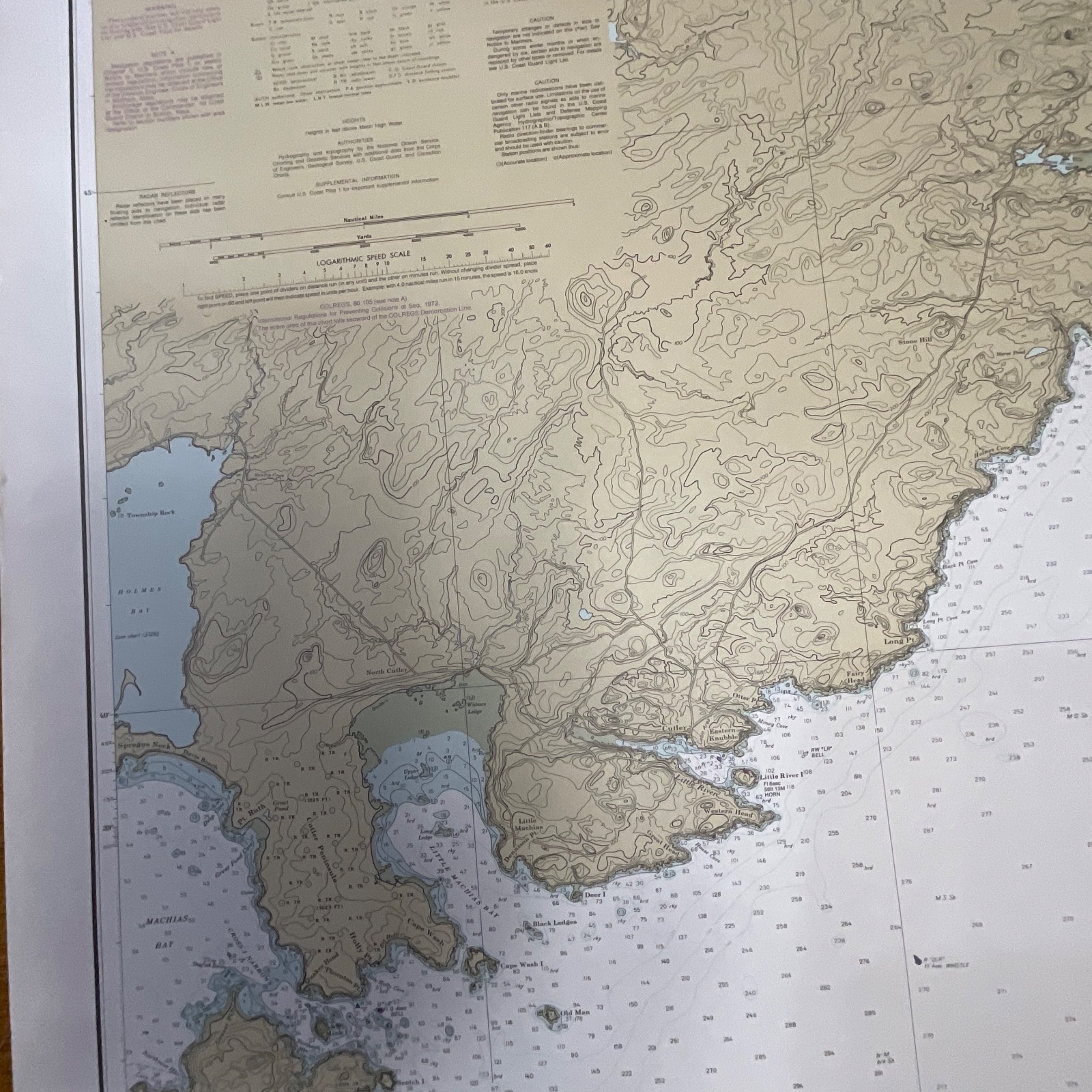1984 NOAA Maine Chart 13327 West Quoddy Head to Cross Island 36in x 48in - Image 8