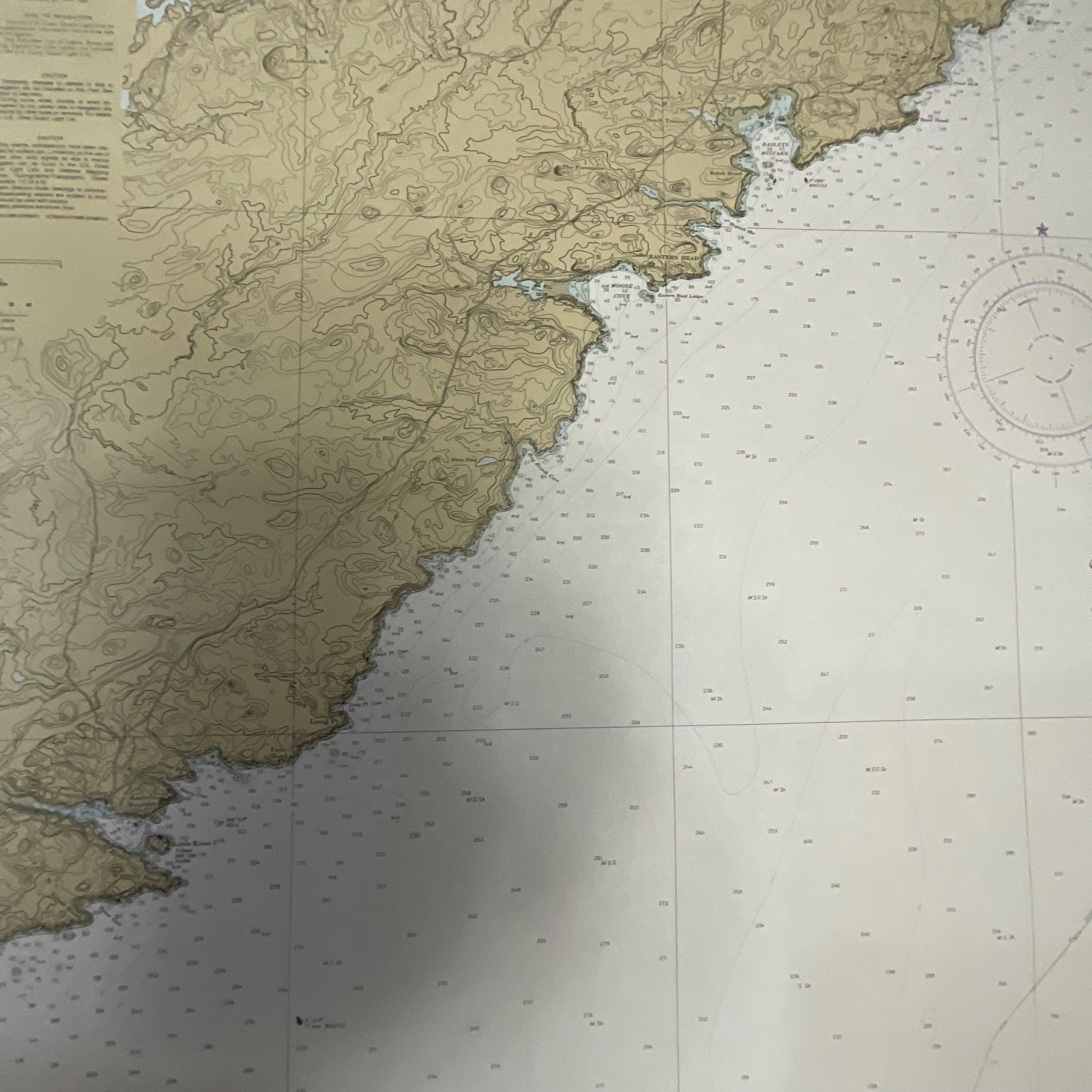 1984 NOAA Maine Chart 13327 West Quoddy Head to Cross Island 36in x 48in - Image 7
