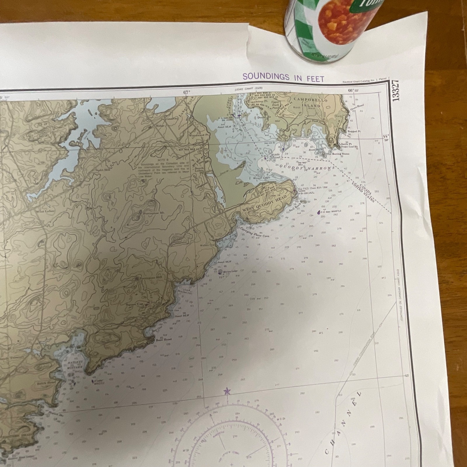 1984 NOAA Maine Chart 13327 West Quoddy Head to Cross Island 36in x 48in - Image 5