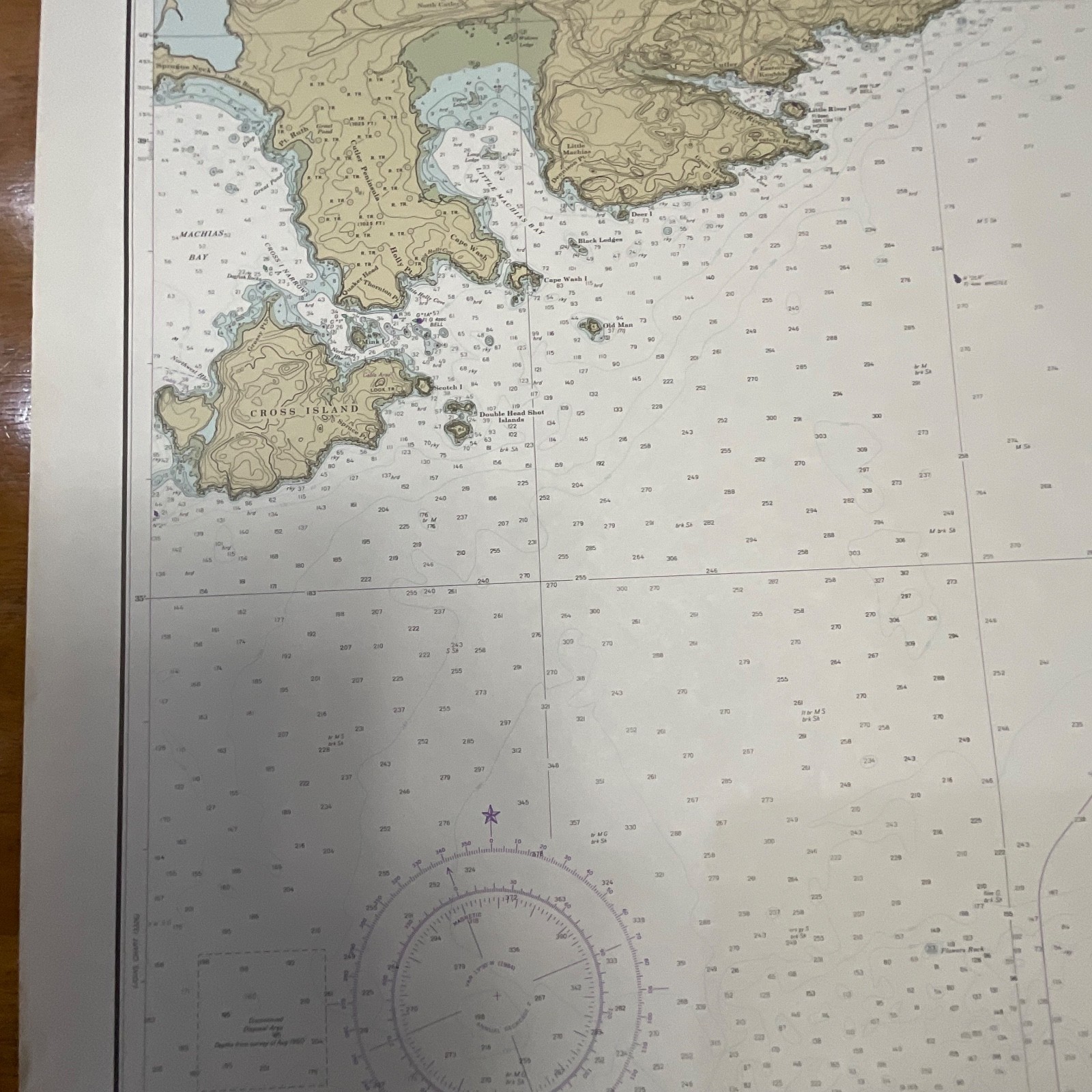 1984 NOAA Maine Chart 13327 West Quoddy Head to Cross Island 36in x 48in - Image 9