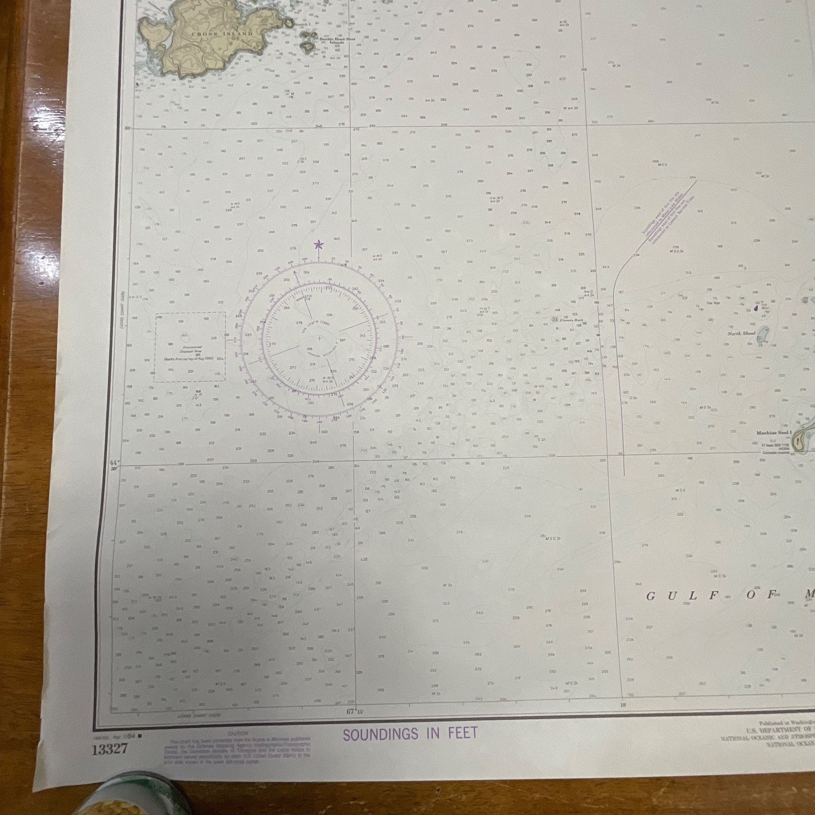 1984 NOAA Maine Chart 13327 West Quoddy Head to Cross Island 36in x 48in - Image 14