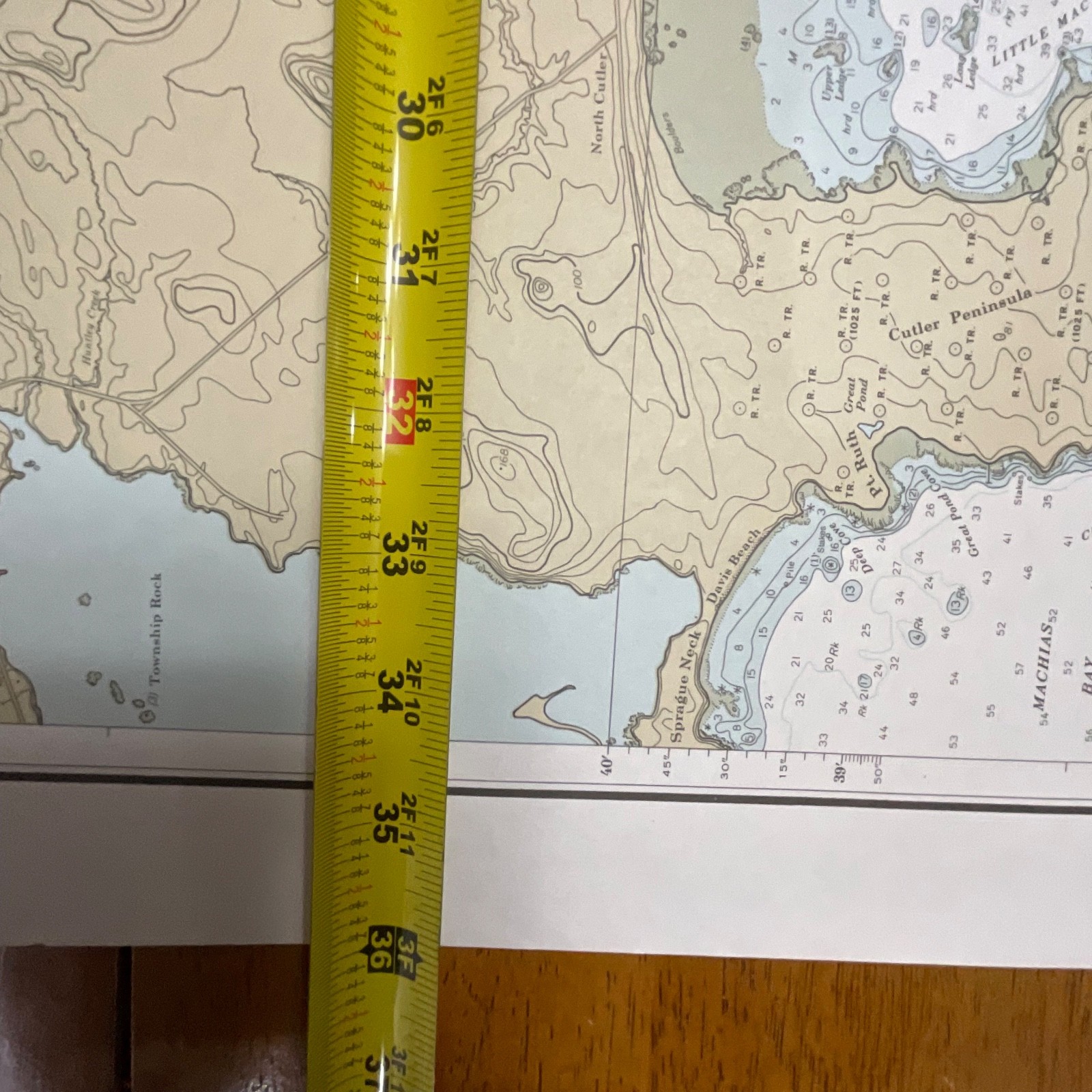 1984 NOAA Maine Chart 13327 West Quoddy Head to Cross Island 36in x 48in - Image 17