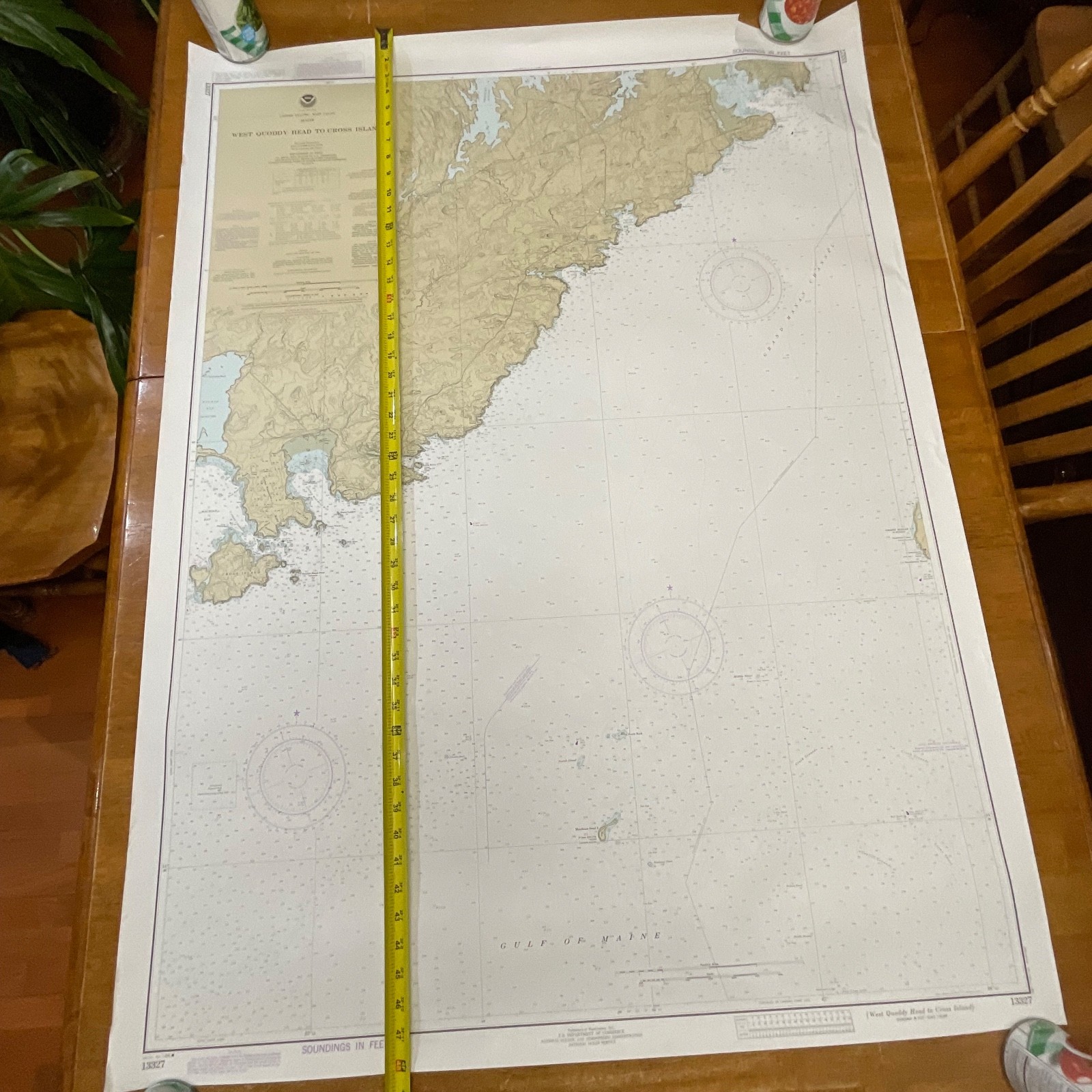 1984 NOAA Maine Chart 13327 West Quoddy Head to Cross Island 36in x 48in - Image 18