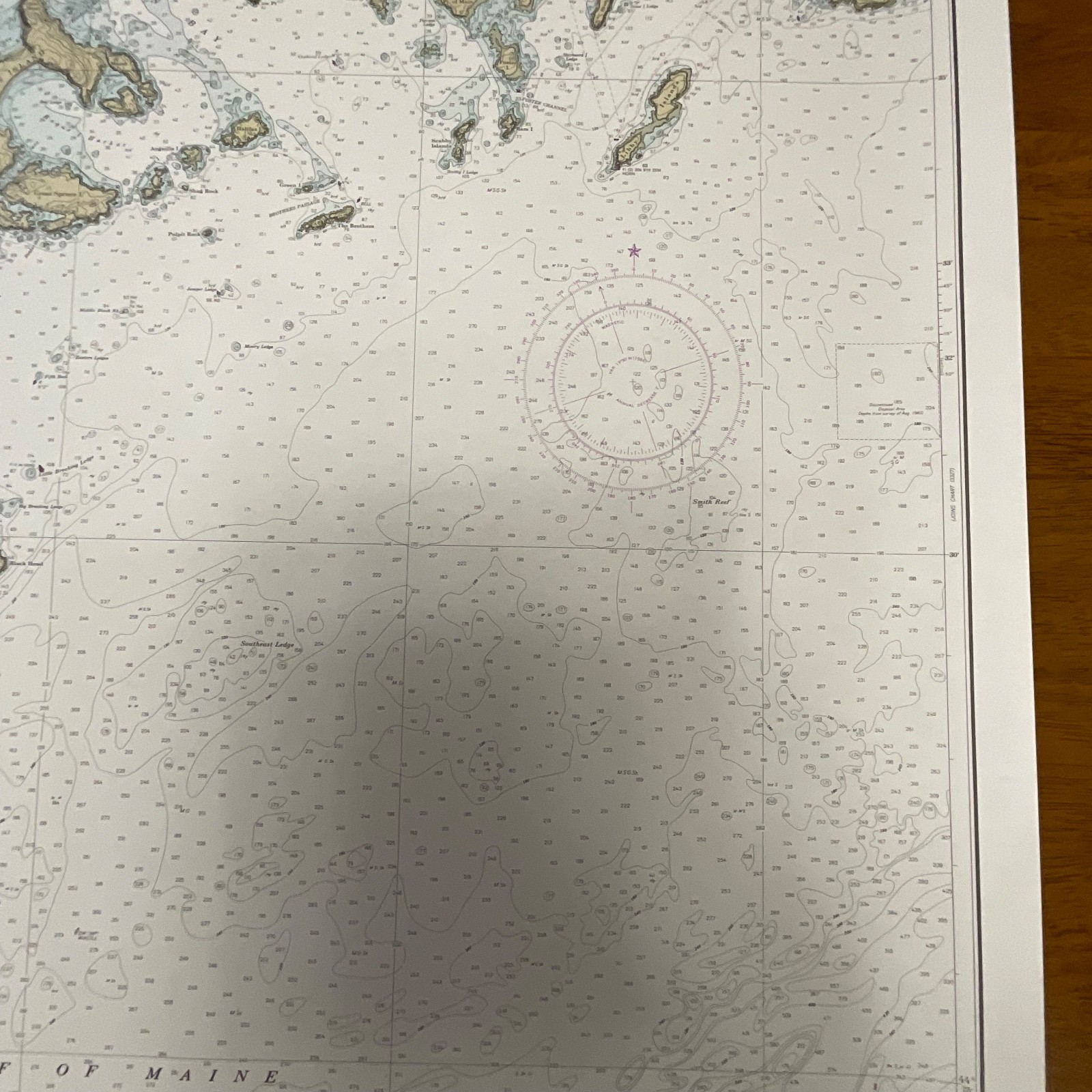 1984 NOAA Chart Machias Bay to Tibbett Narrows 48in x 36in Maine Map - Image 12