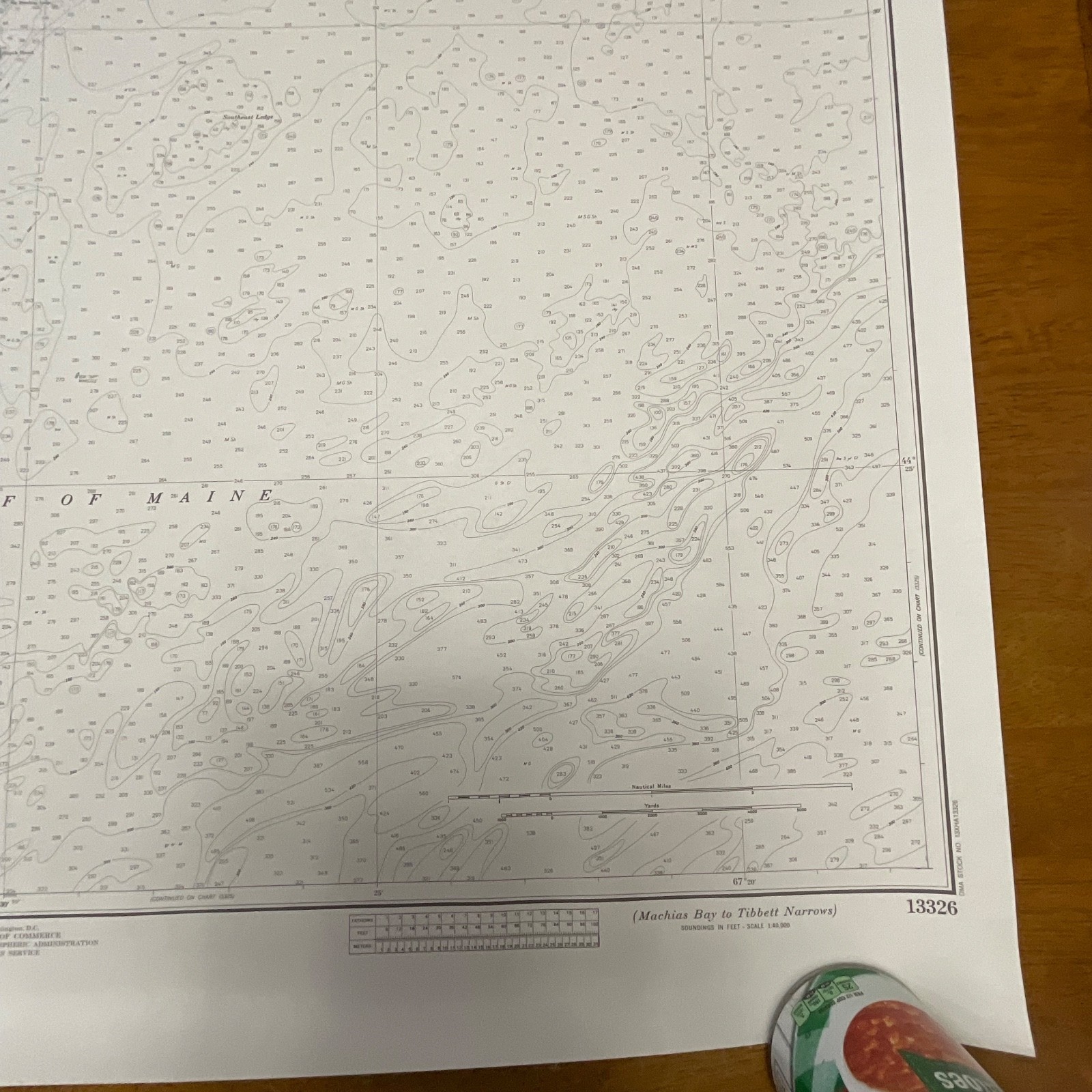 1984 NOAA Chart Machias Bay to Tibbett Narrows 48in x 36in Maine Map - Image 13
