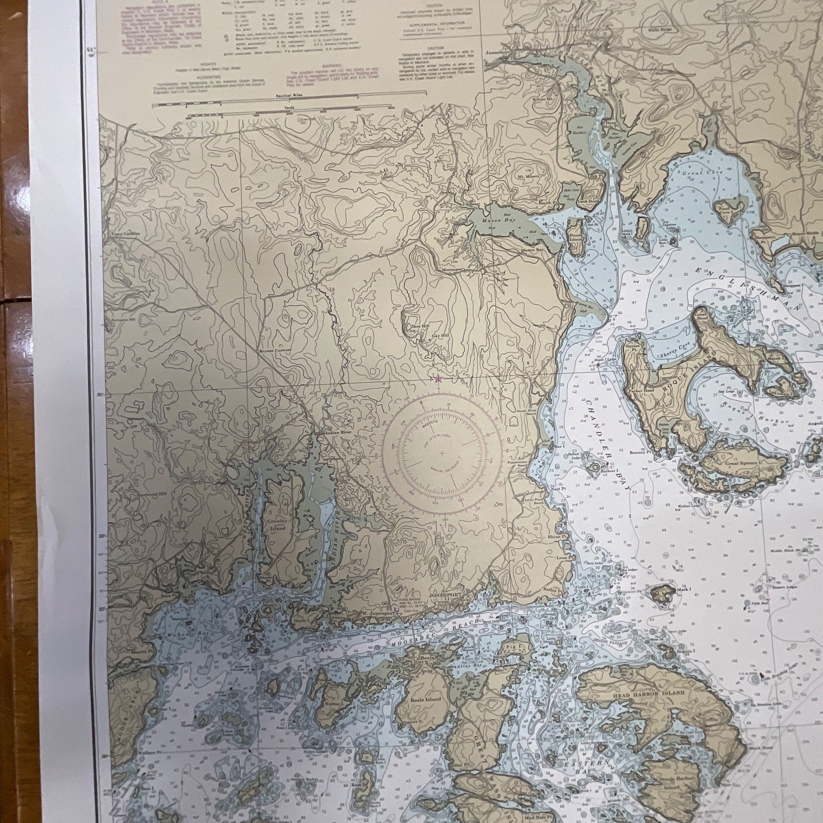 1984 NOAA Chart Machias Bay to Tibbett Narrows 48in x 36in Maine Map - Image 18