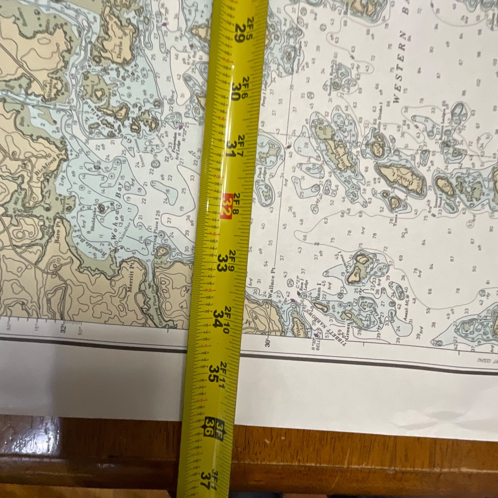 1984 NOAA Chart Machias Bay to Tibbett Narrows 48in x 36in Maine Map - Image 20