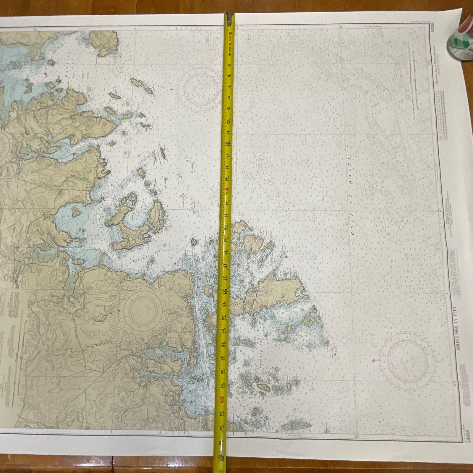 1984 NOAA Chart Machias Bay to Tibbett Narrows 48in x 36in Maine Map - Image 19