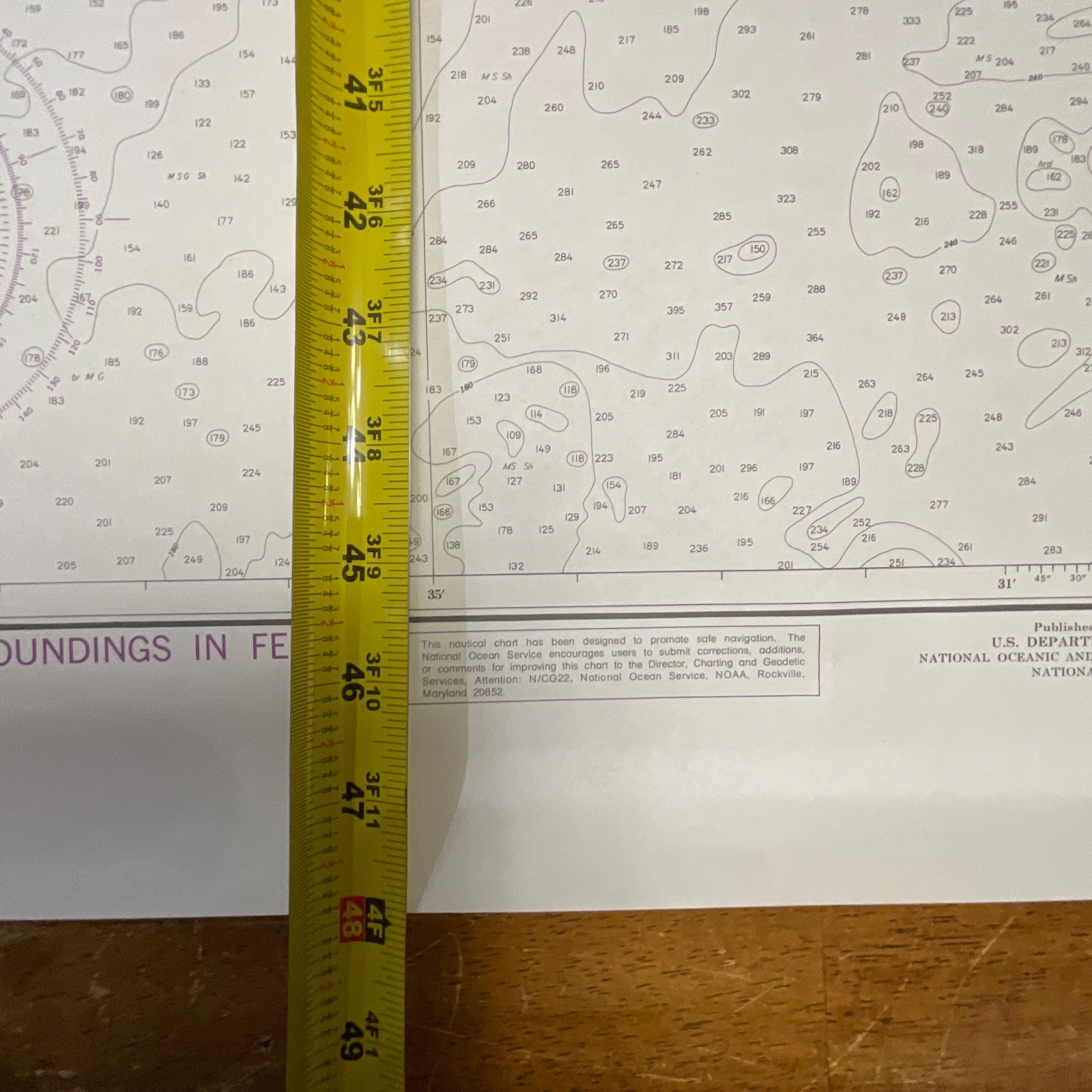1984 NOAA Chart Machias Bay to Tibbett Narrows 48in x 36in Maine Map - Image 22