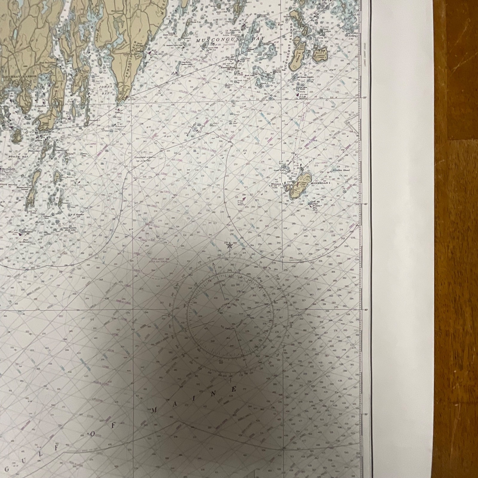 1985 NOAA Chart 13288 Monhegan Island to Cape Elizabeth Map 35in x 48in - Image 7
