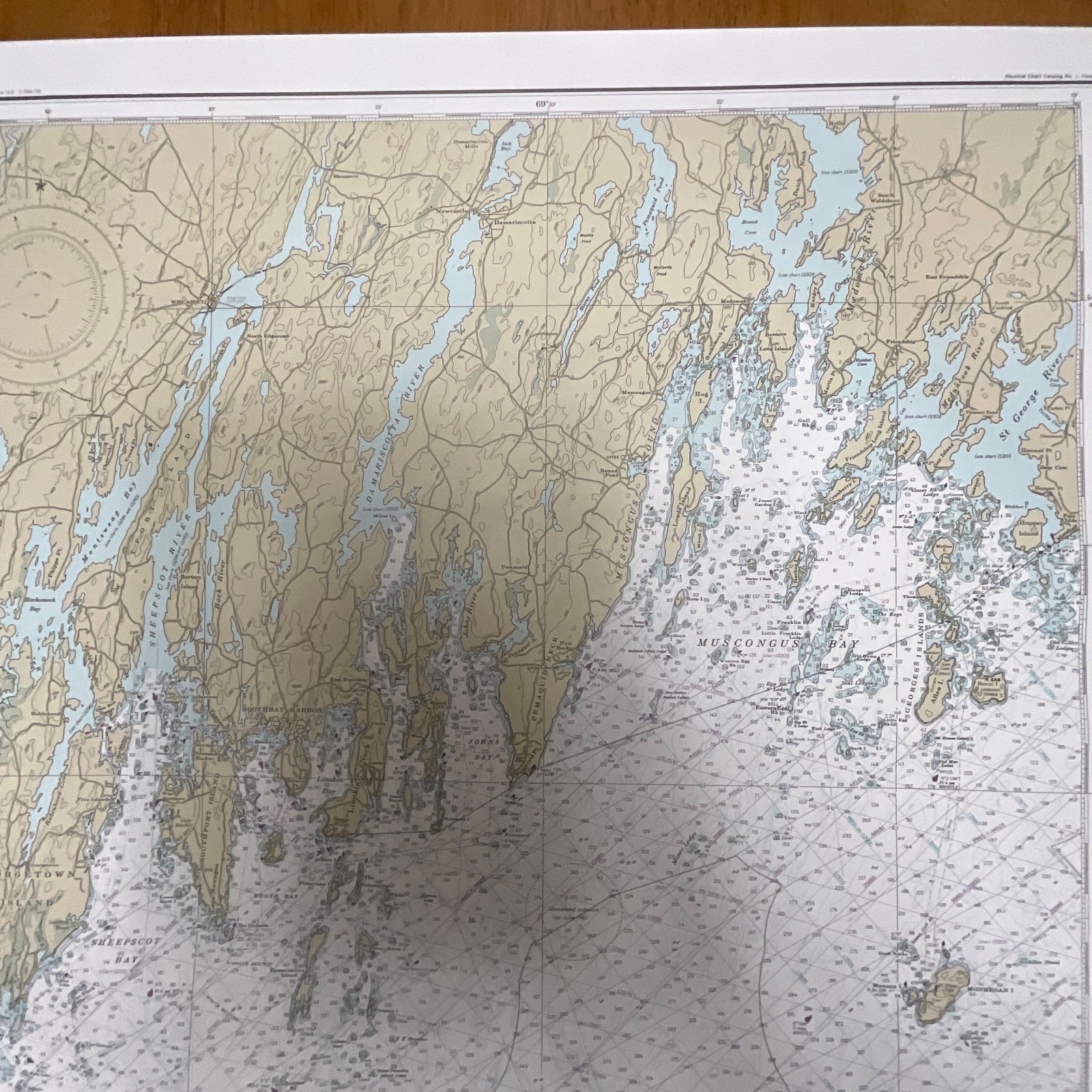1985 NOAA Chart 13288 Monhegan Island to Cape Elizabeth Map 35in x 48in - Image 5