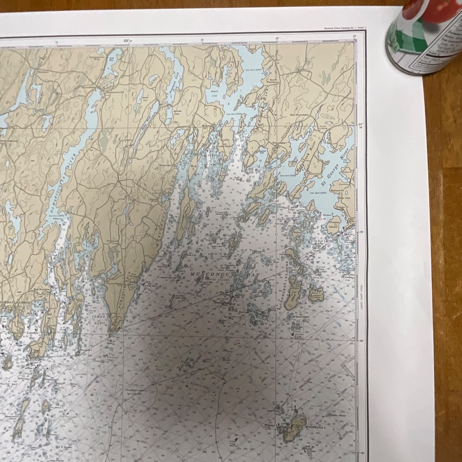1985 NOAA Chart 13288 Monhegan Island to Cape Elizabeth Map 35in x 48in - Image 6