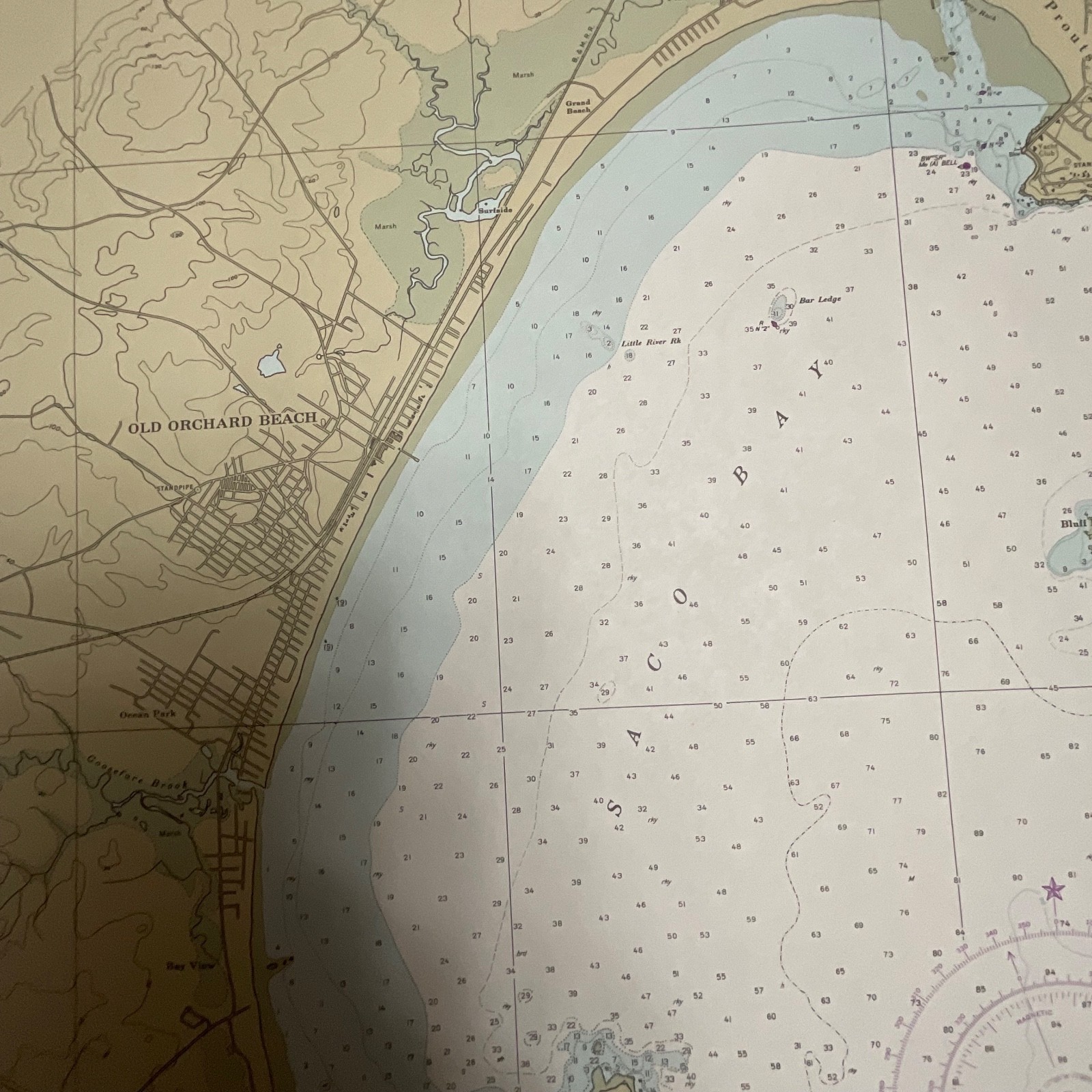 1986 NOAA Chart 13287 Saco Bay Maine Map 33in x 48in Nautical - Image 14