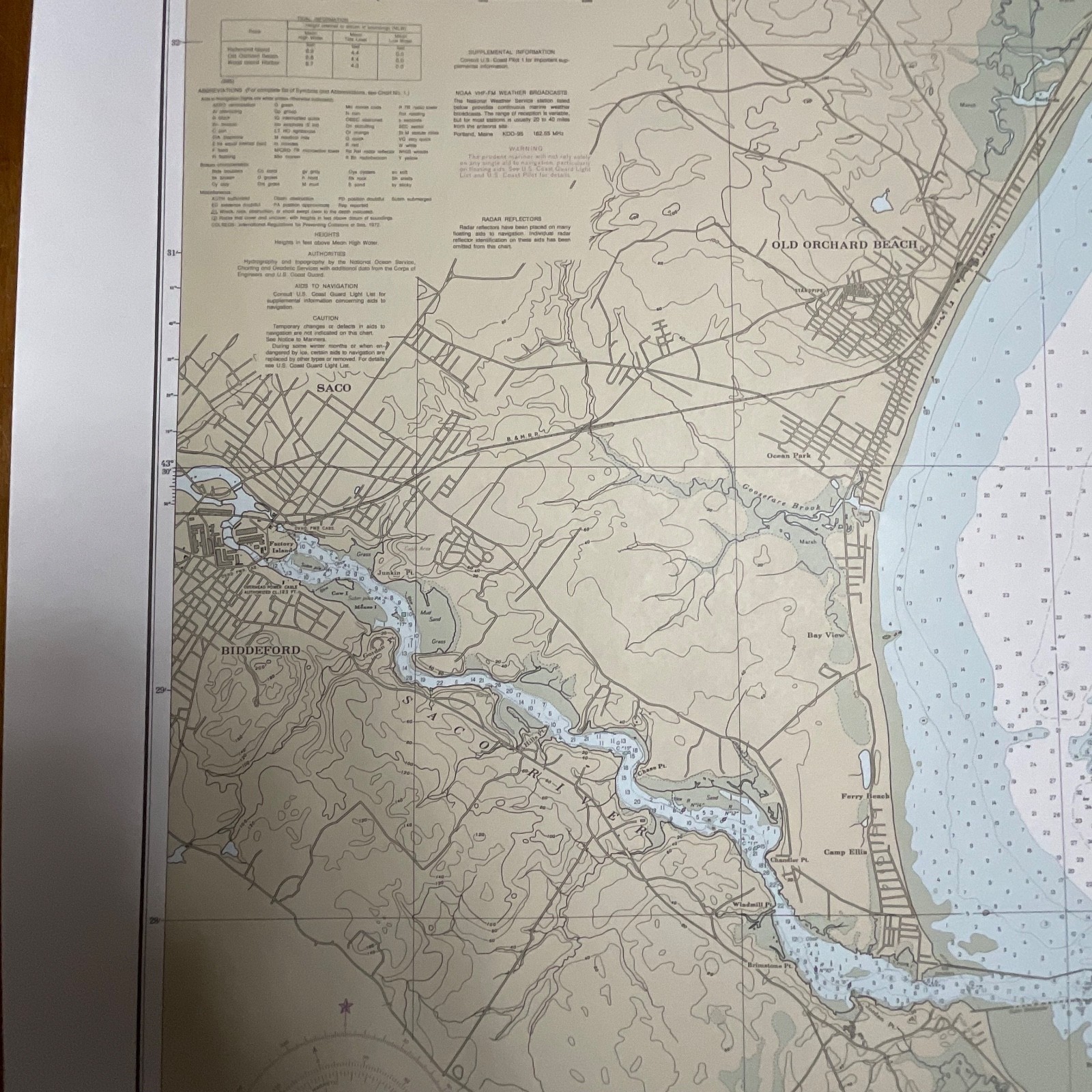 1986 NOAA Chart 13287 Saco Bay Maine Map 33in x 48in Nautical - Image 12