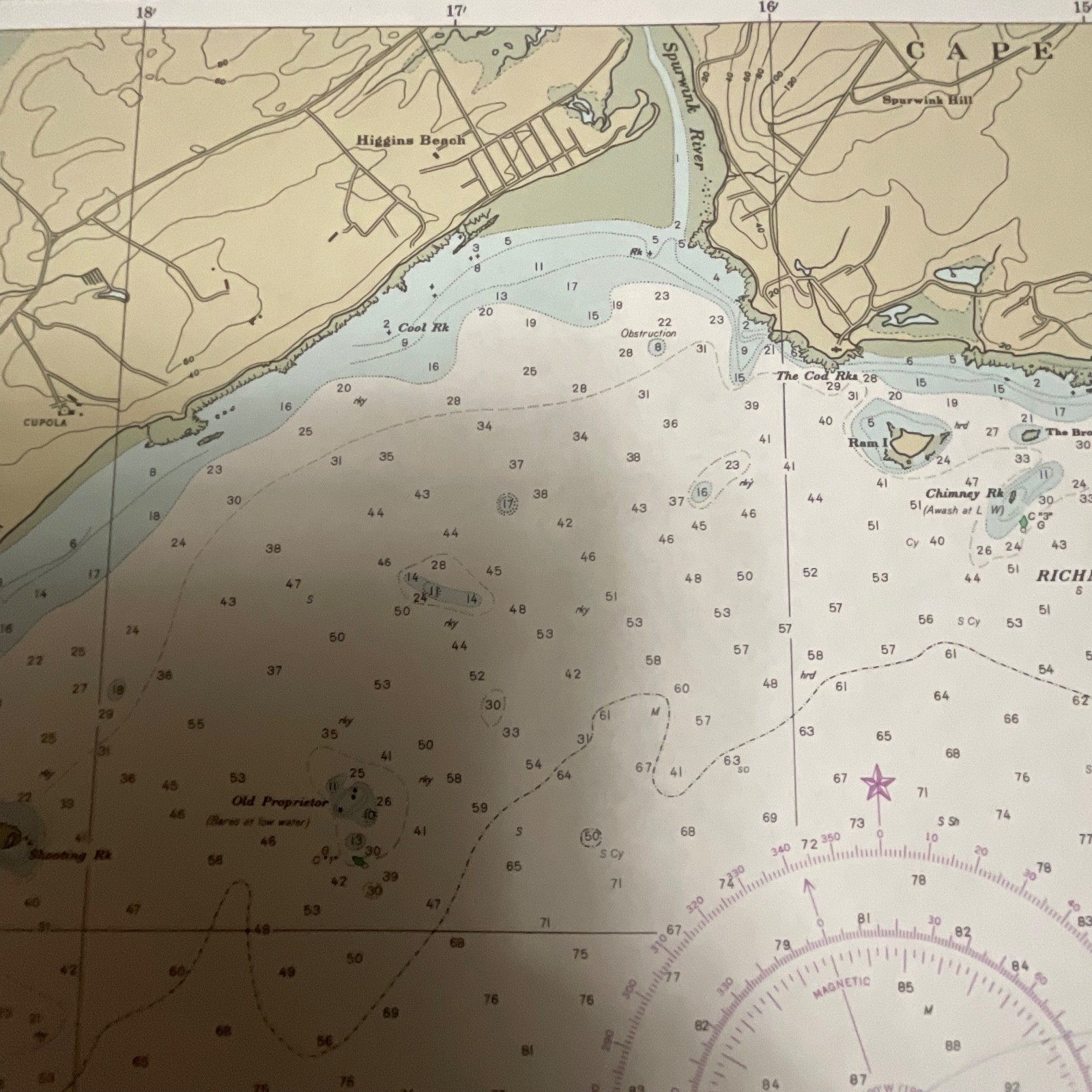 1986 NOAA Chart 13287 Saco Bay Maine Map 33in x 48in Nautical - Image 16