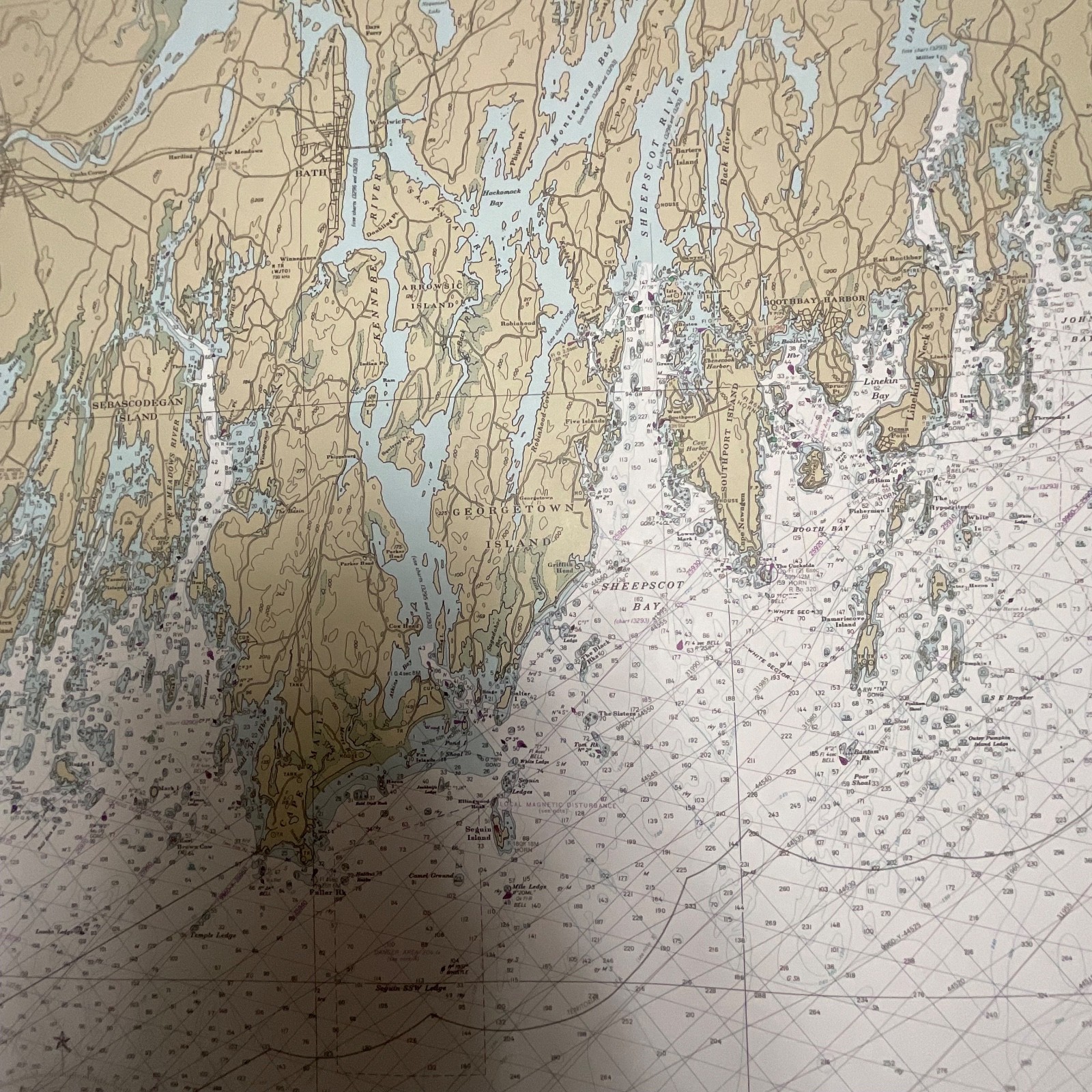 1985 NOAA Chart 13288 Monhegan Island to Cape Elizabeth Map 35in x 48in - Image 15