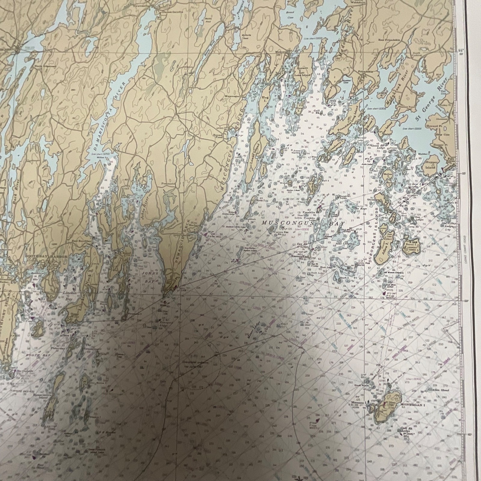 1985 NOAA Chart 13288 Monhegan Island to Cape Elizabeth Map 35in x 48in - Image 17