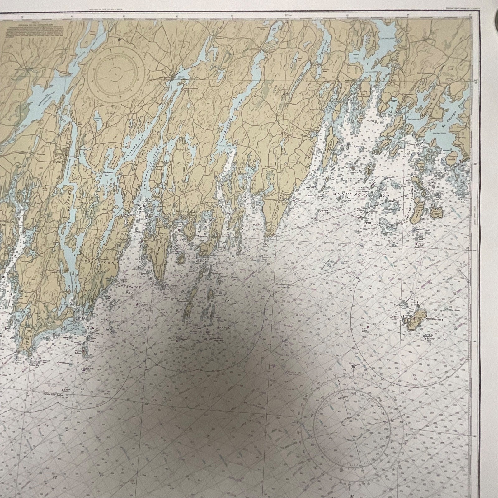 1985 NOAA Chart 13288 Monhegan Island to Cape Elizabeth Map 35in x 48in - Image 20