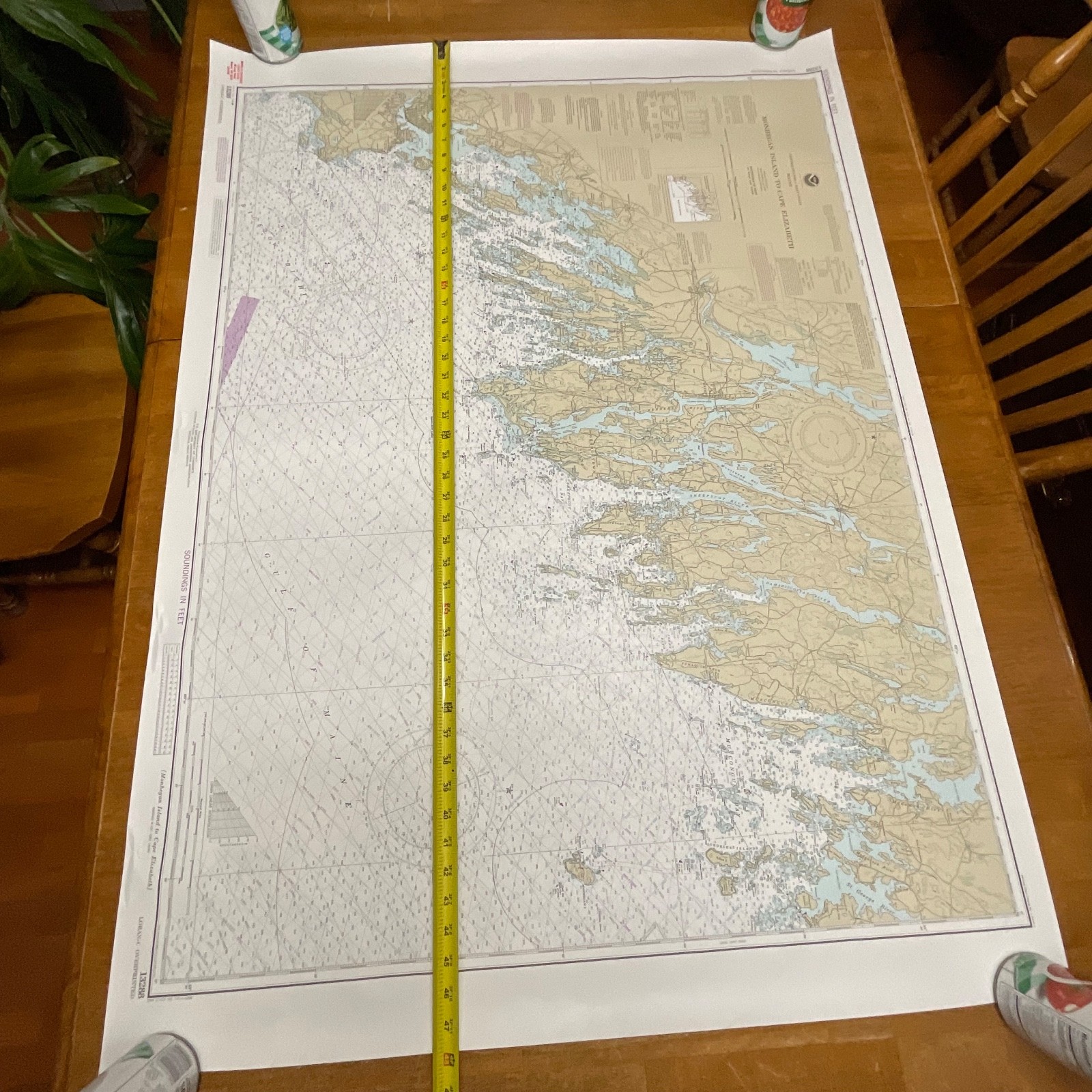 1985 NOAA Chart 13288 Monhegan Island to Cape Elizabeth Map 35in x 48in - Image 23