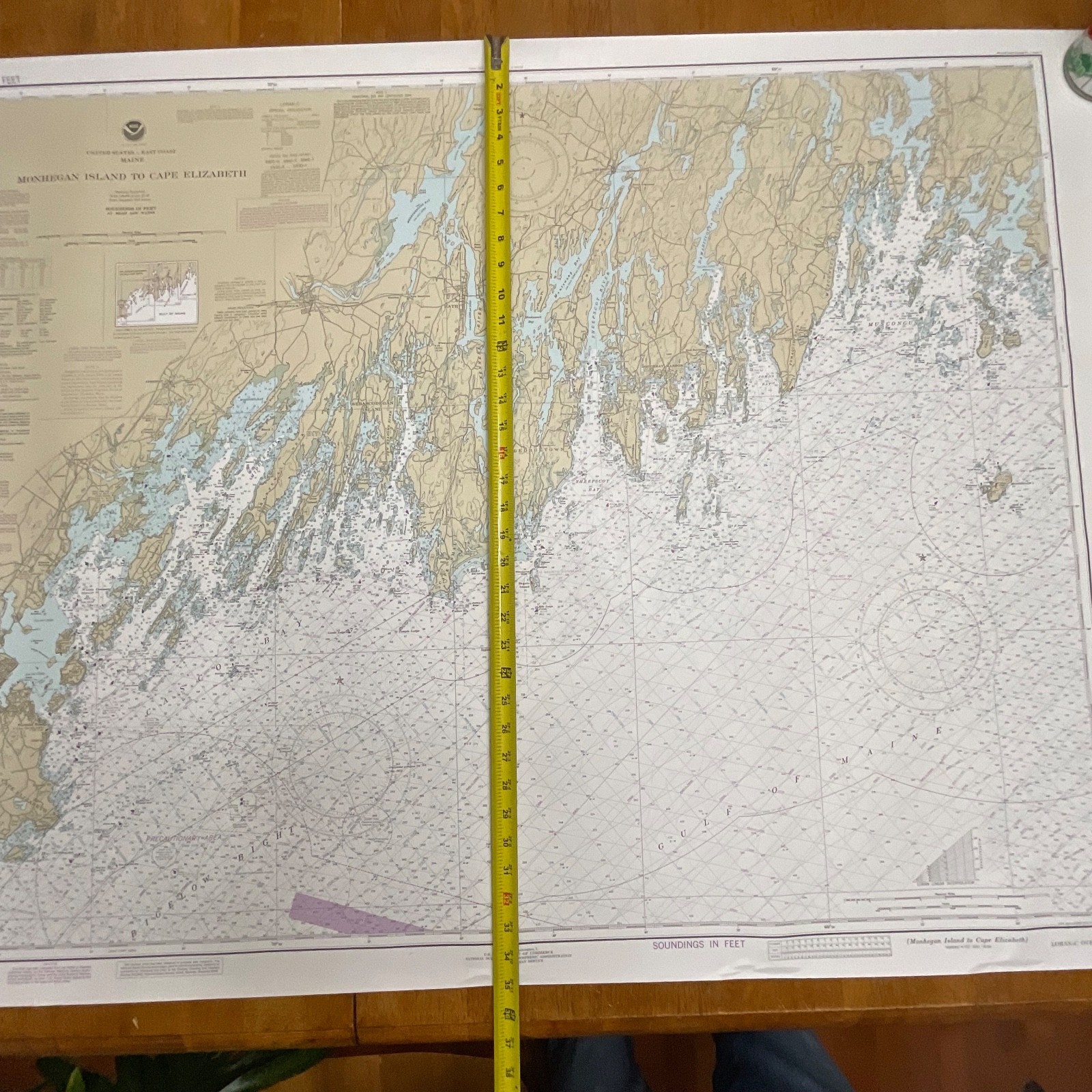 1985 NOAA Chart 13288 Monhegan Island to Cape Elizabeth Map 35in x 48in - Image 21