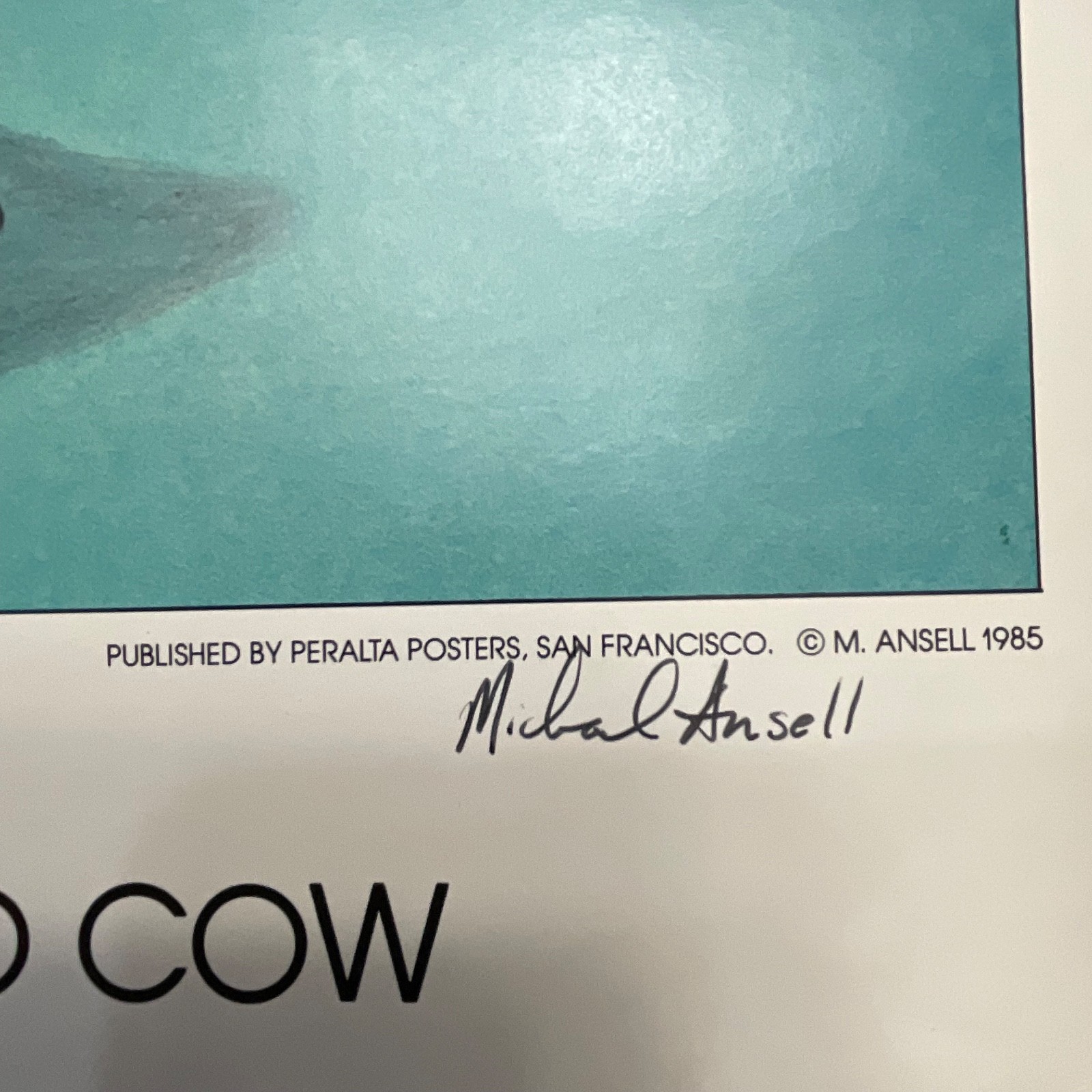 Michael Ansell Hand Signed Contented Cow Art Print 22in x 29in - Image 3